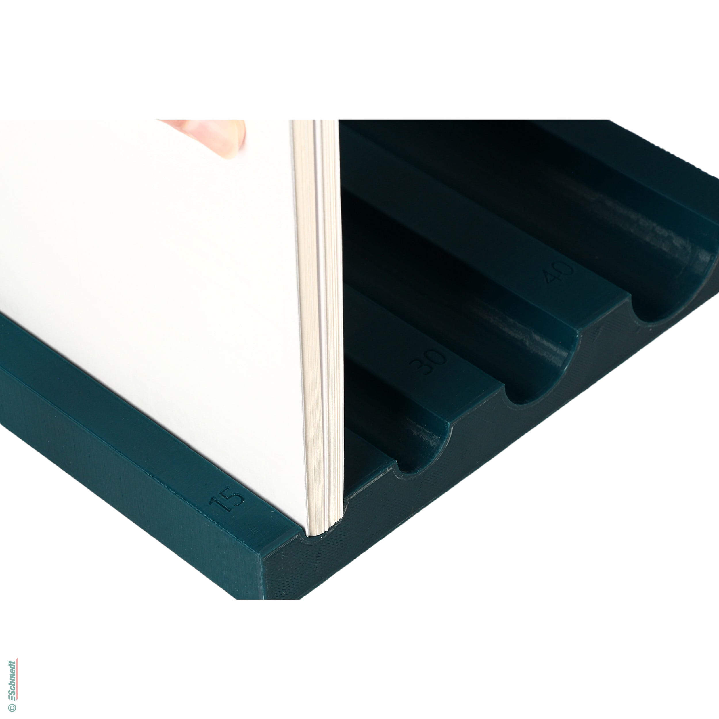 Rundeblock mit 4 Rundungen - aus Kunststoff - Länge: 21 cm - Werkzeuge zum Vorrunden des Buchblocks vor der Klebebindung und zum Runden des ... - Bild-4