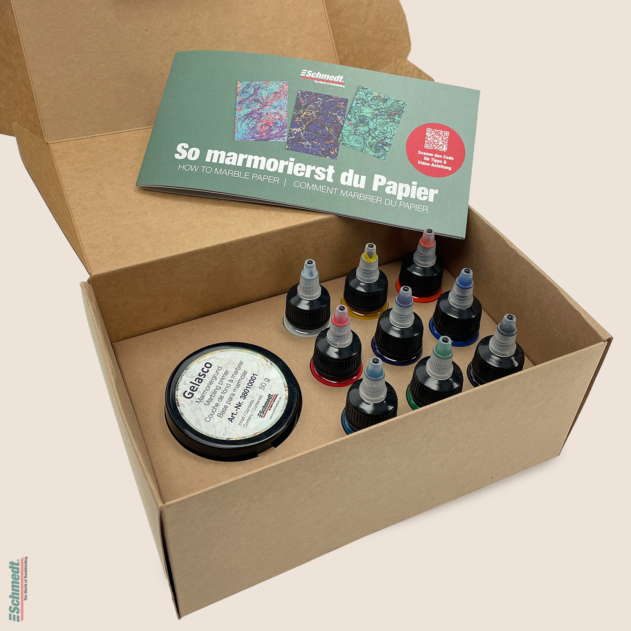 AscoColor eco - Marmorierfarben-Set - Wasserbasierte Farben mit organischen Pigmenten - Im Gegensatz zu den klassischen, auf Öl- und Terpent... - Bild-1