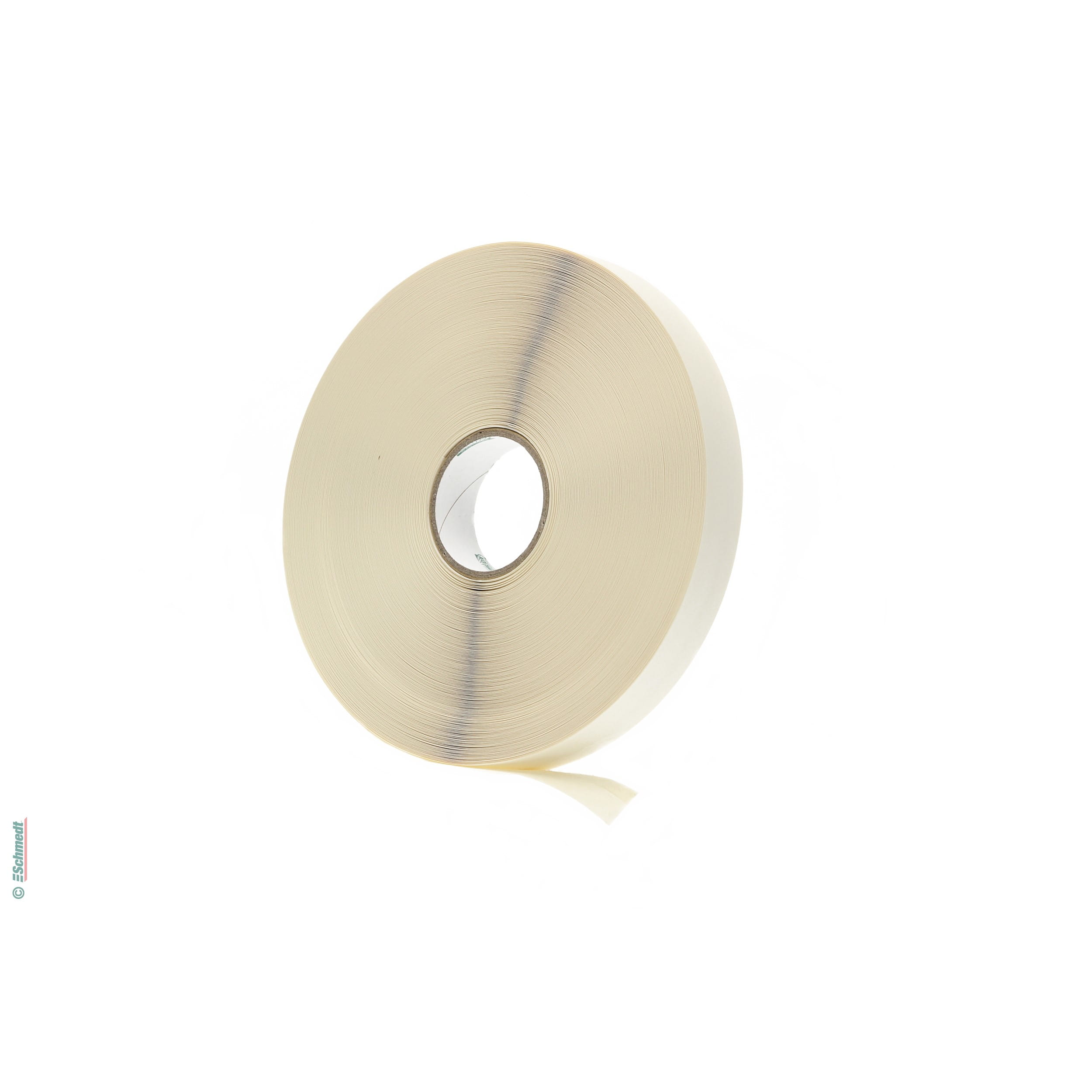 PräPlast tape • white - Tape with 6 mm self-adhesive area to be fixed to the cardboard cover sheet of magazines prior to fan-binding...