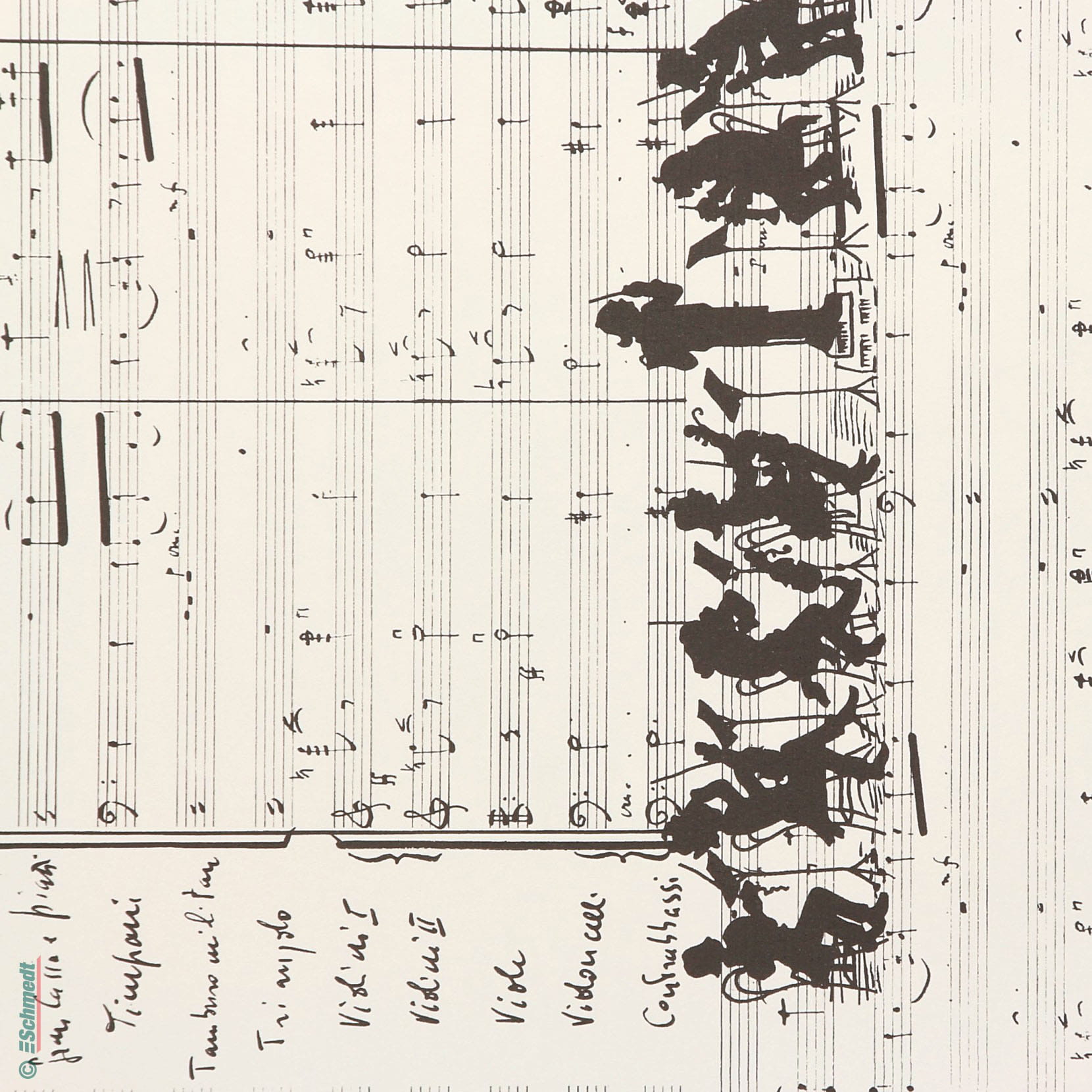 Decorated paper • Grammage: 85 gsm - Colour 026 - Orchestral sheet music - printed paper used as cover paper for books, boxes, cases, packag...