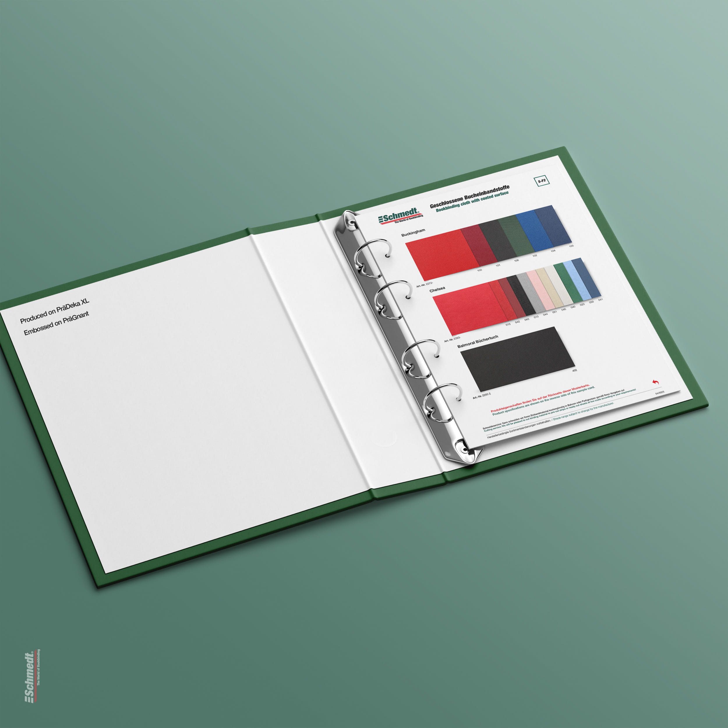 Sample card Buckingham, Chelsea, Balmoral - Type S-F2 Binding cloth with coated surface... - image-1