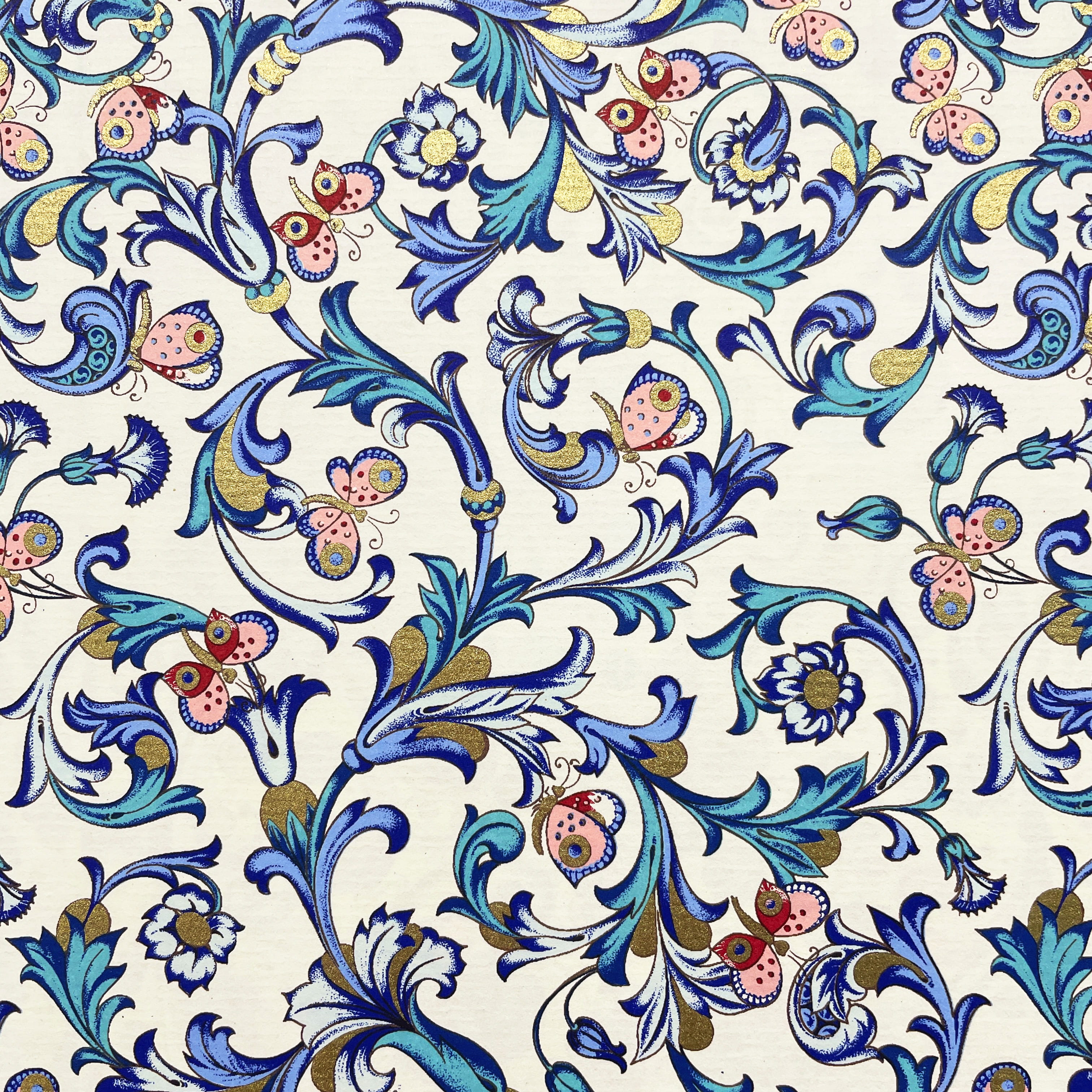Papier florentine, matte - Couleur 143 - Papillons italiens - papier italien utilisé comme papier de couverture de livres, boîtes etc. ou po... - image-1