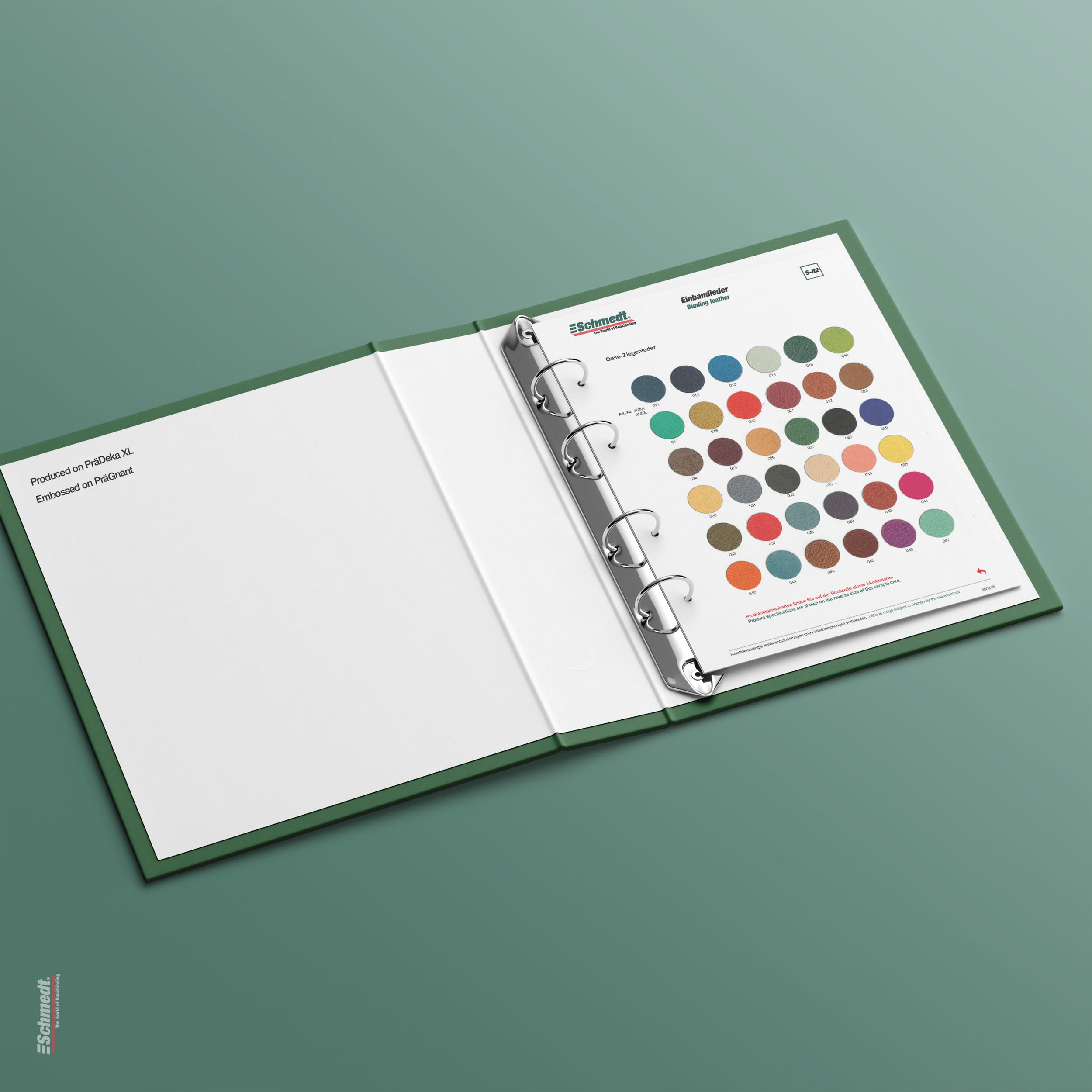 Sample card Goatskin Oasis - Type S-H2 Full leather for bookbinding - Attention. Due to the high cost of goatskins, these are not real sampl... - image-1