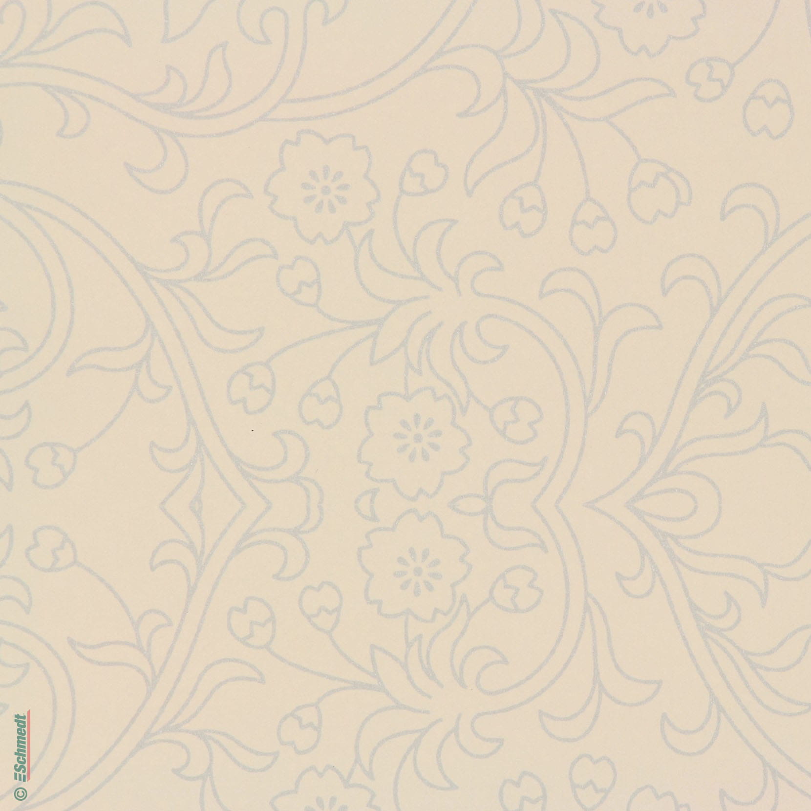 Blumen-Ornament creme
