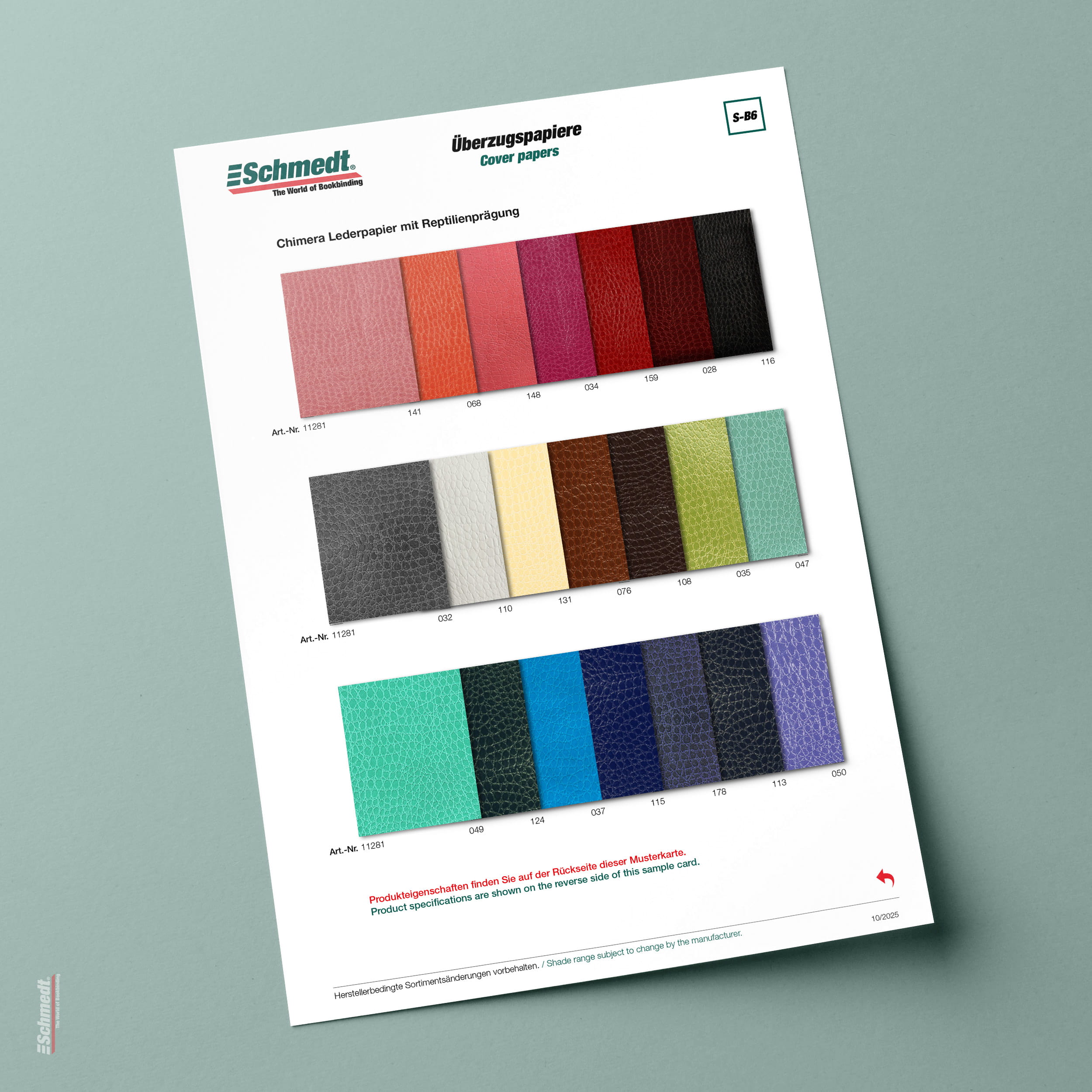 Chimera • Faux leather paper - unicoloured with reptile emboss - cover paper for books, files, folders, boxes, cases, packagings etc....