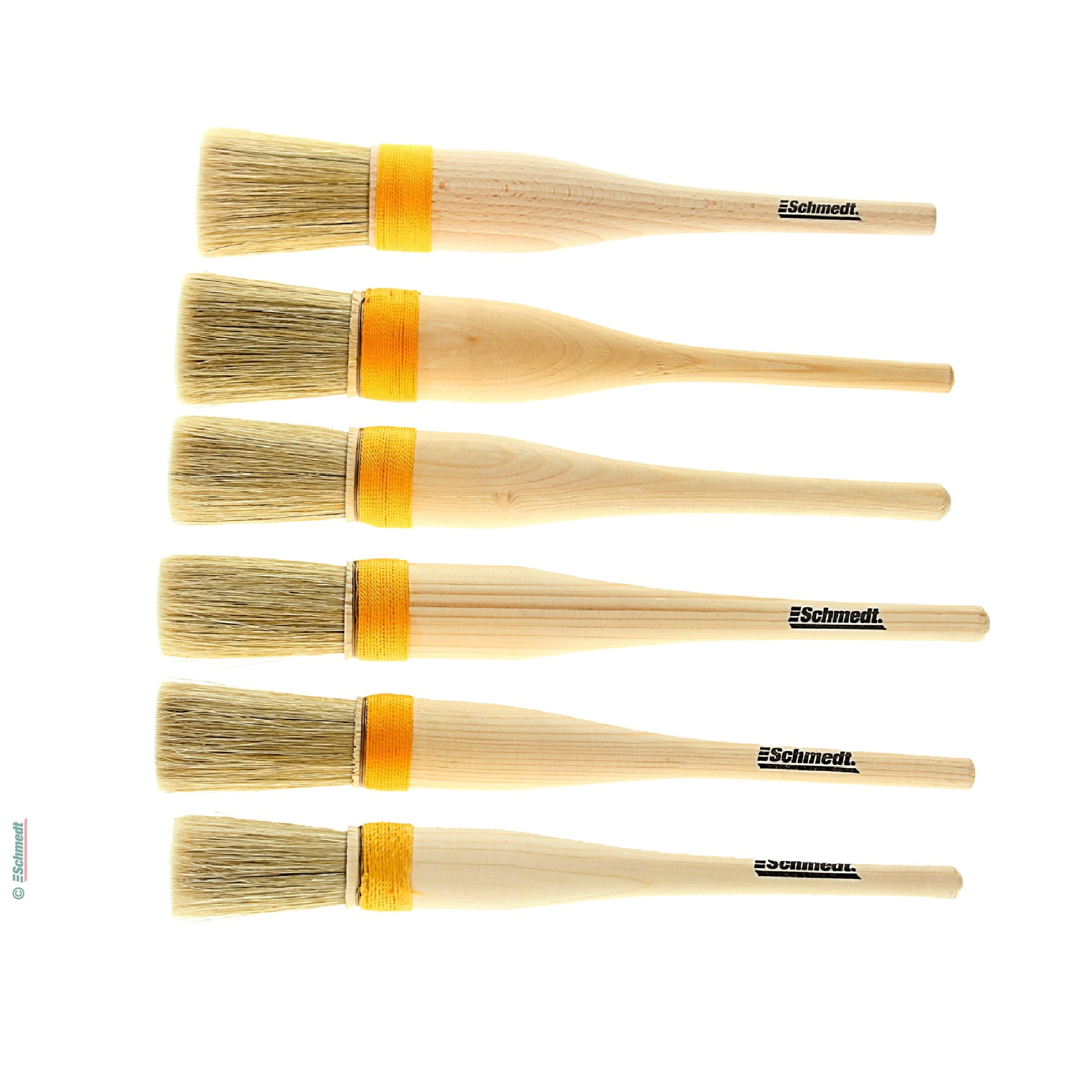 Paste brush, round, bridled with cord - with bright pig bristles - the thickening handle helps to comfortably apply paste and other cold glu... - image-2