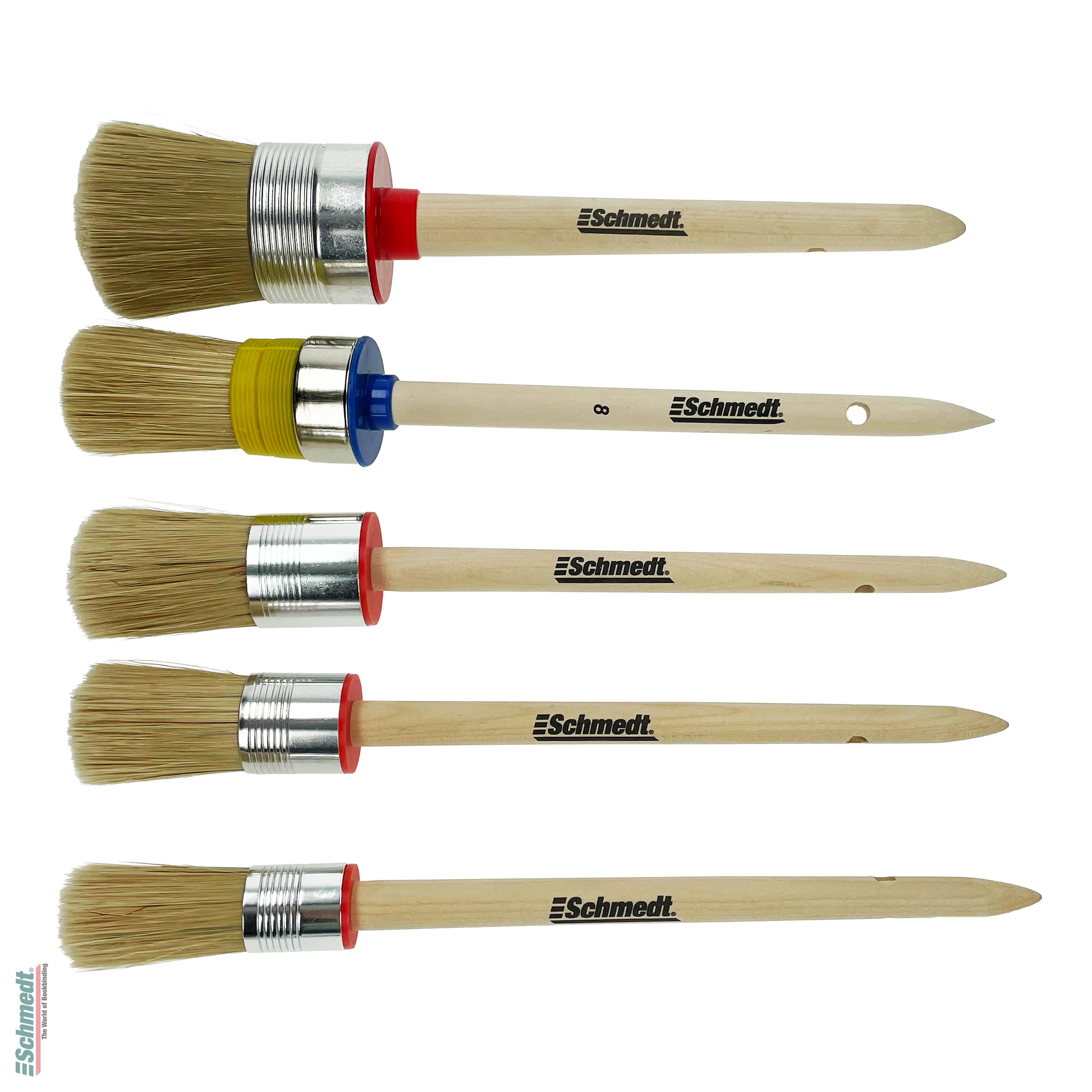 All-purpose brush, round - with bright bristles, wooden handle - versatile use...