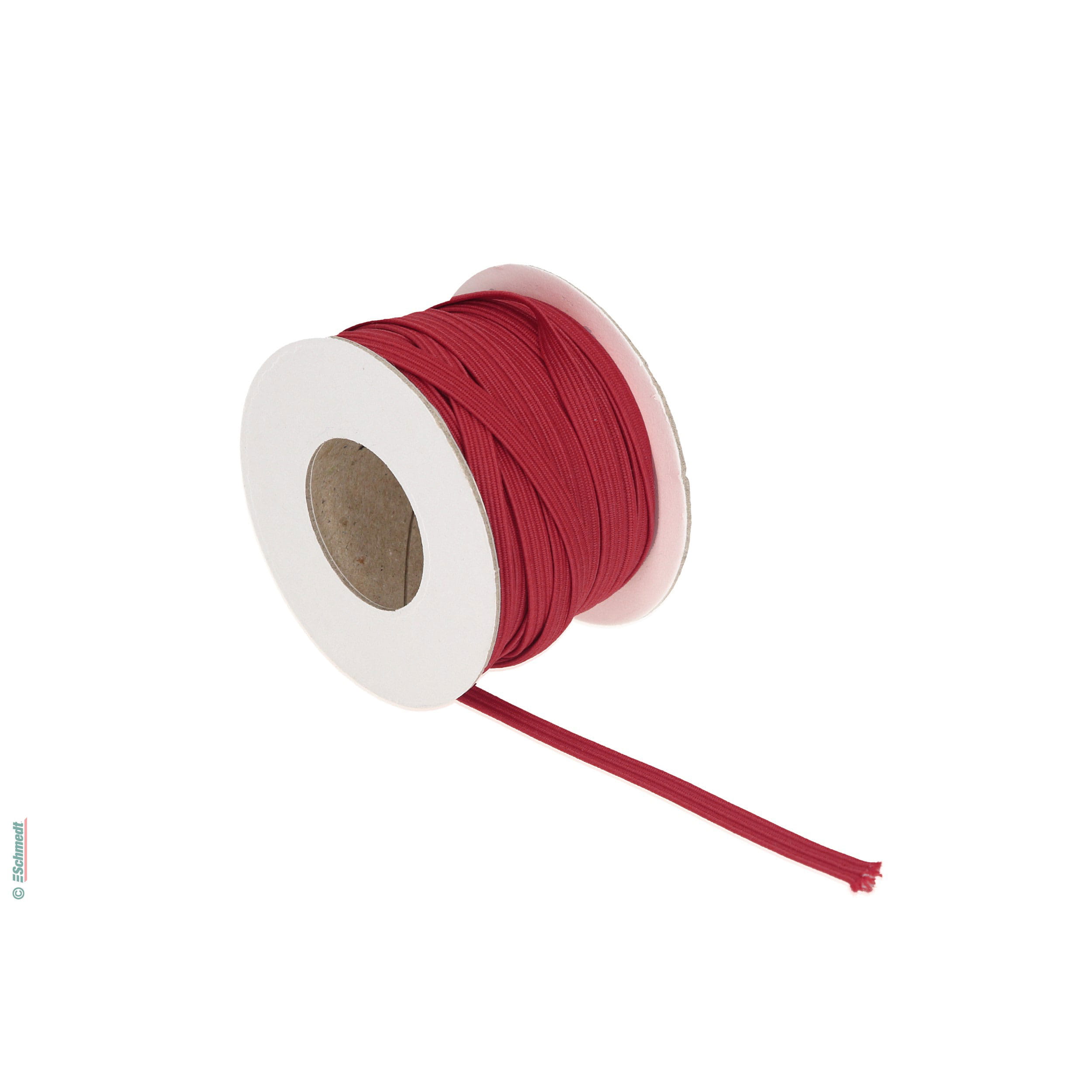 Ruban plat en caoutchouc, élastique • env. 5,5 mm de large - Couleur 009 - bordeaux - Longueur des rlx (en m) 10 - Peut aussi être équipée d... - image-1