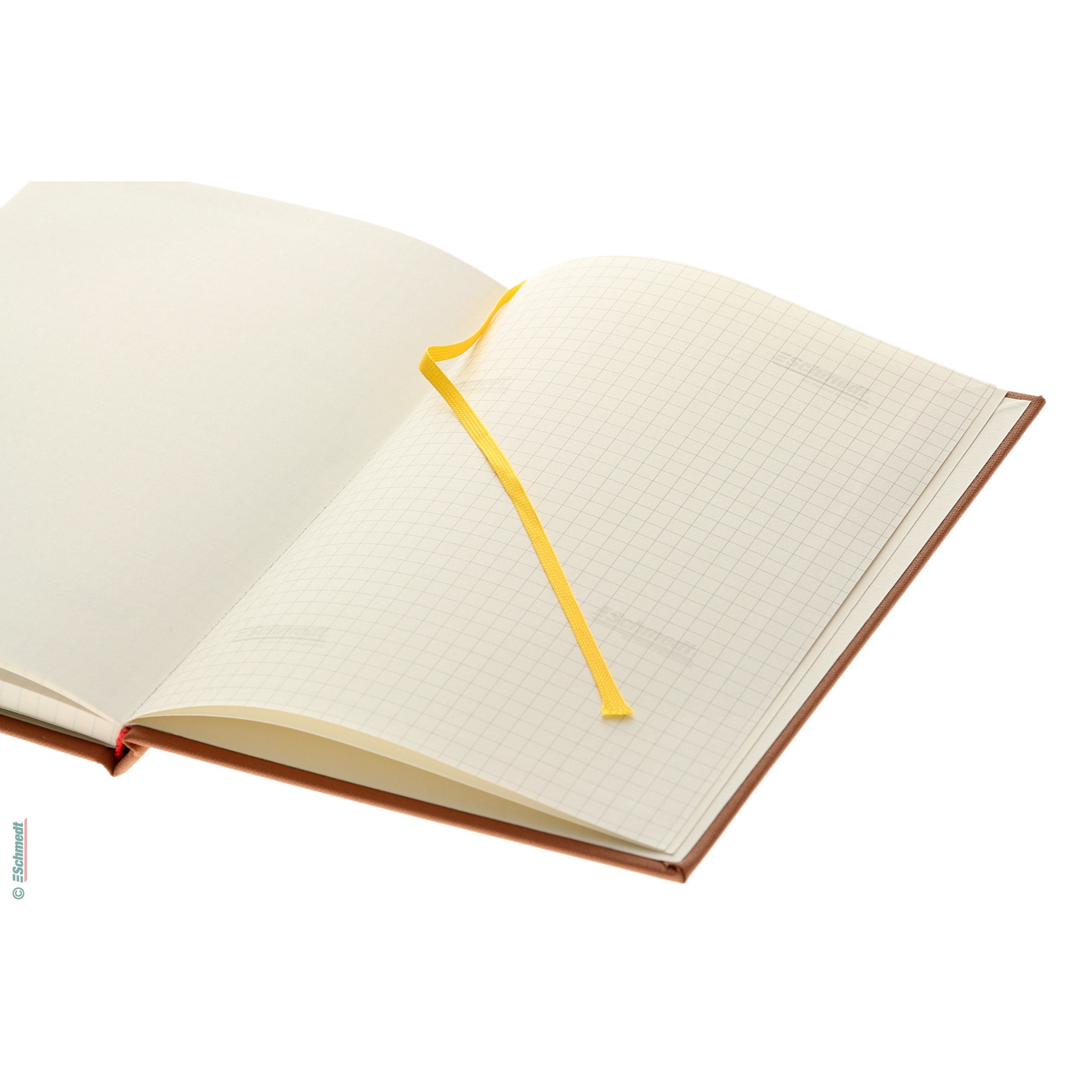 Ruban signet (marque-page) - Couleur 002 - jaune - Largeur (en mm) env. 4 - 5 - Longueur de rouleau (en m) 500 - est fixé à la tête d'un liv...