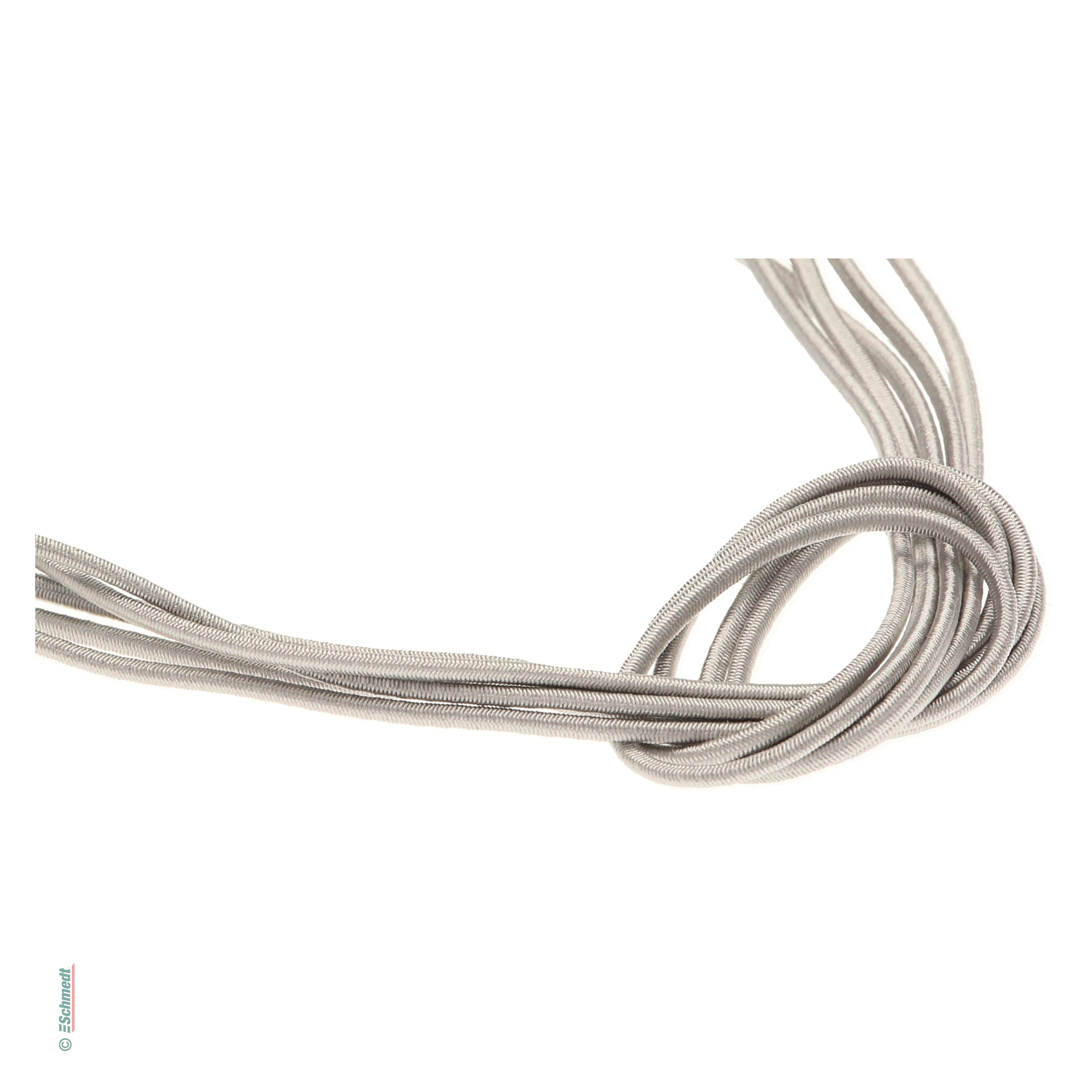 Ficelle élastique cramponnée comme anneau avec clip - Couleur 005 - gris - pour relier ou fermer chemises, cartes de menu, cartes d'invitati...