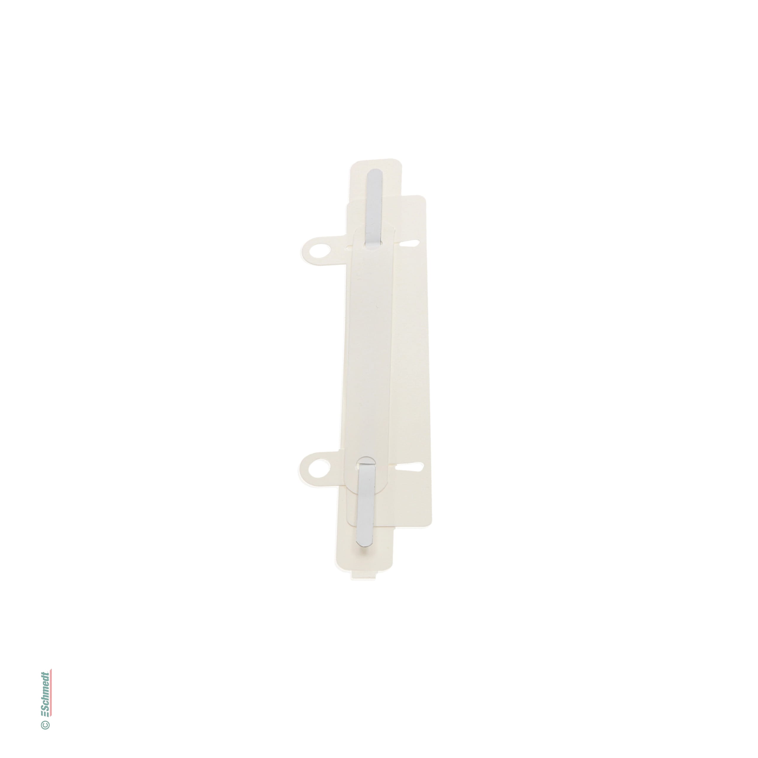 Filing mechanism, self-adhesive - Dimensions 150 x 16 mm (ground plate) - Colour white - Filing mechanisms to glue into presentation folders...