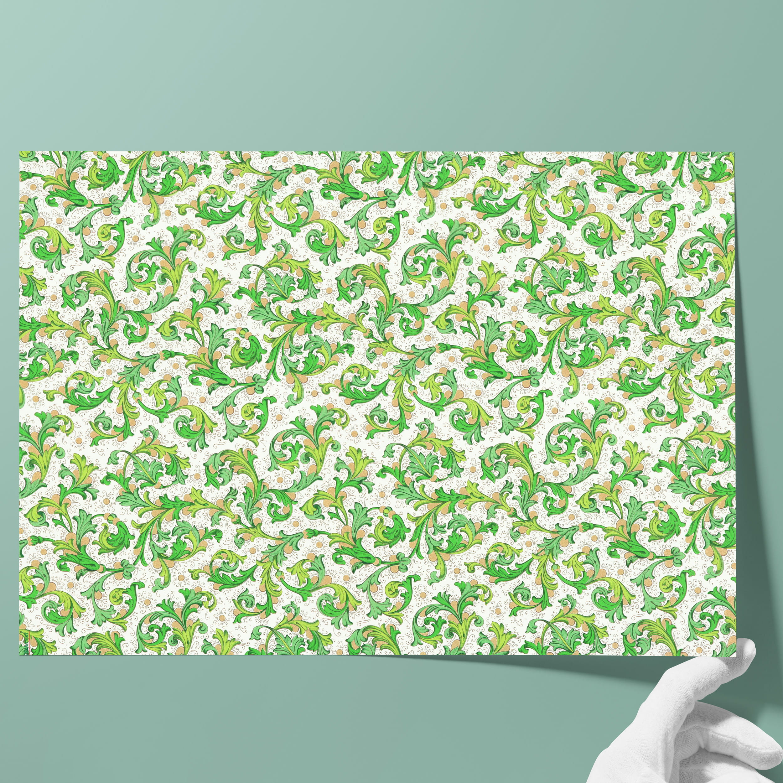 Papel florentino mate - Color 015 - Petit Fleur No. 6 - papel italiano cobertor para libros, cajas y estuches o para forrar el interior de u... - imagen-1