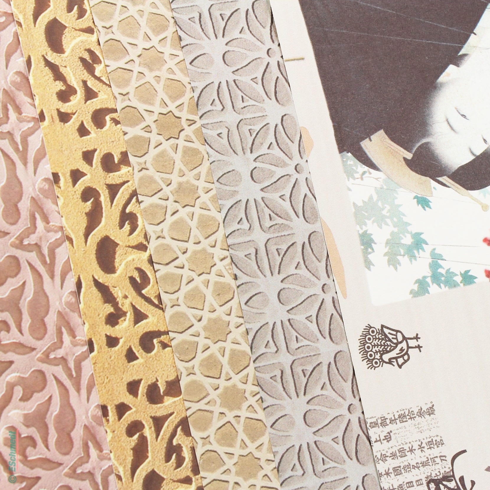 Buntpapier - bedrucktes Papier als Bezugspapier für Bücher, Schachteln, Boxen, Verpackungen, Origami, Scrapbooking etc....