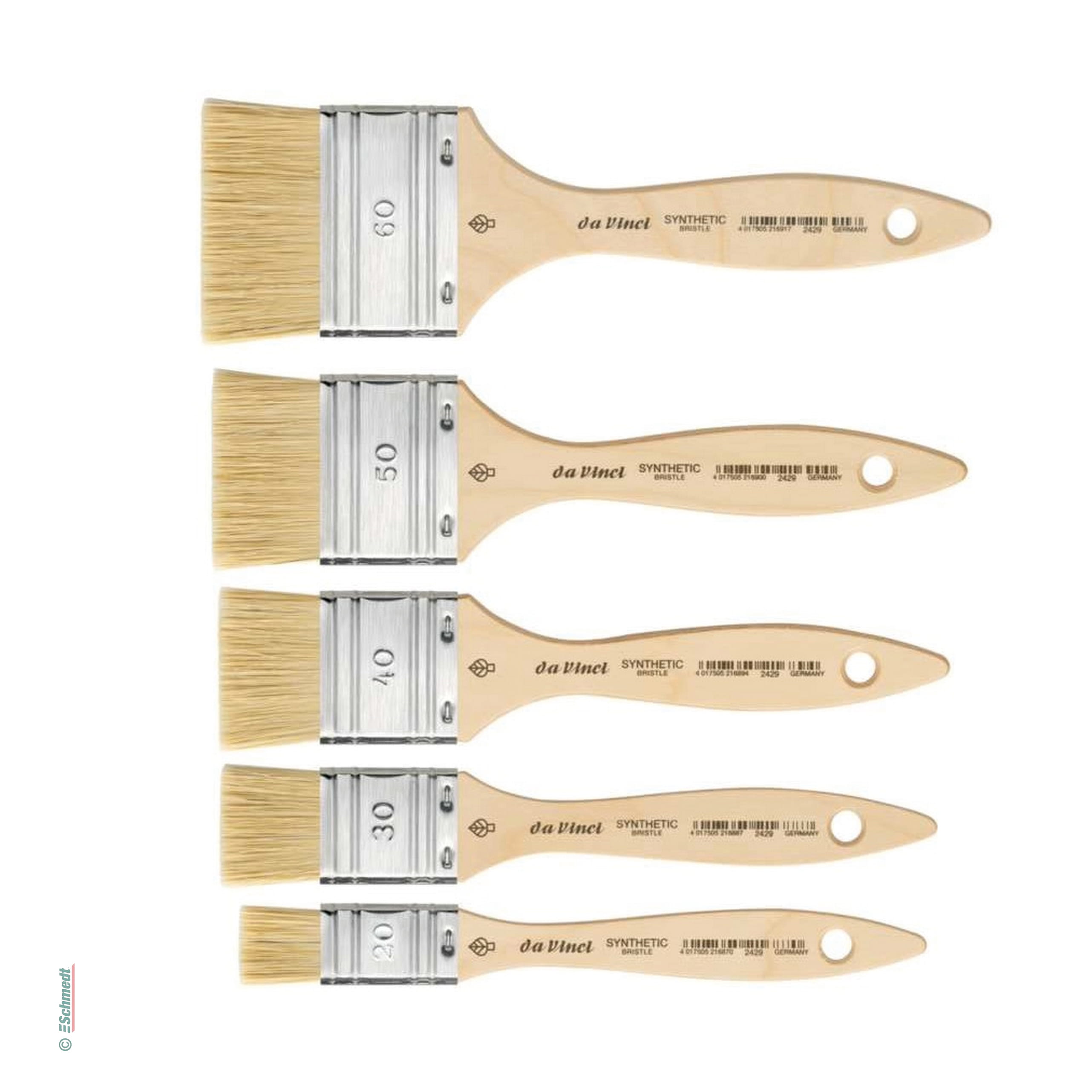 da Vinci Mottler Series 2429 - flat, with synthetic bristles, stainless steel ferrule - for priming and painting large areas...