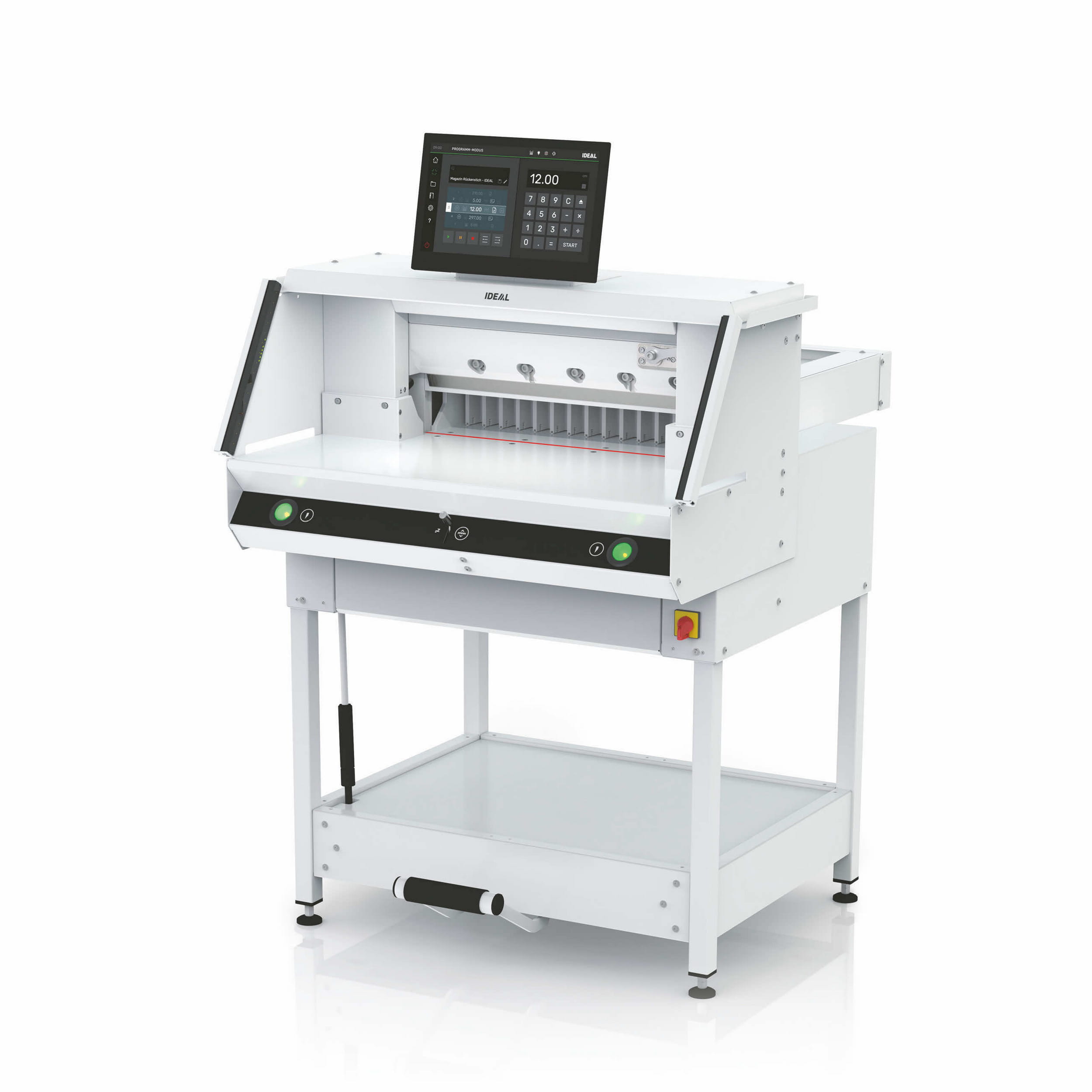 IDEAL THE - Massicot programmable • Modèle autoportant - Ecran tactile, pressage hydraulique, barrage IR - pour découper des piles de papier... - image-1