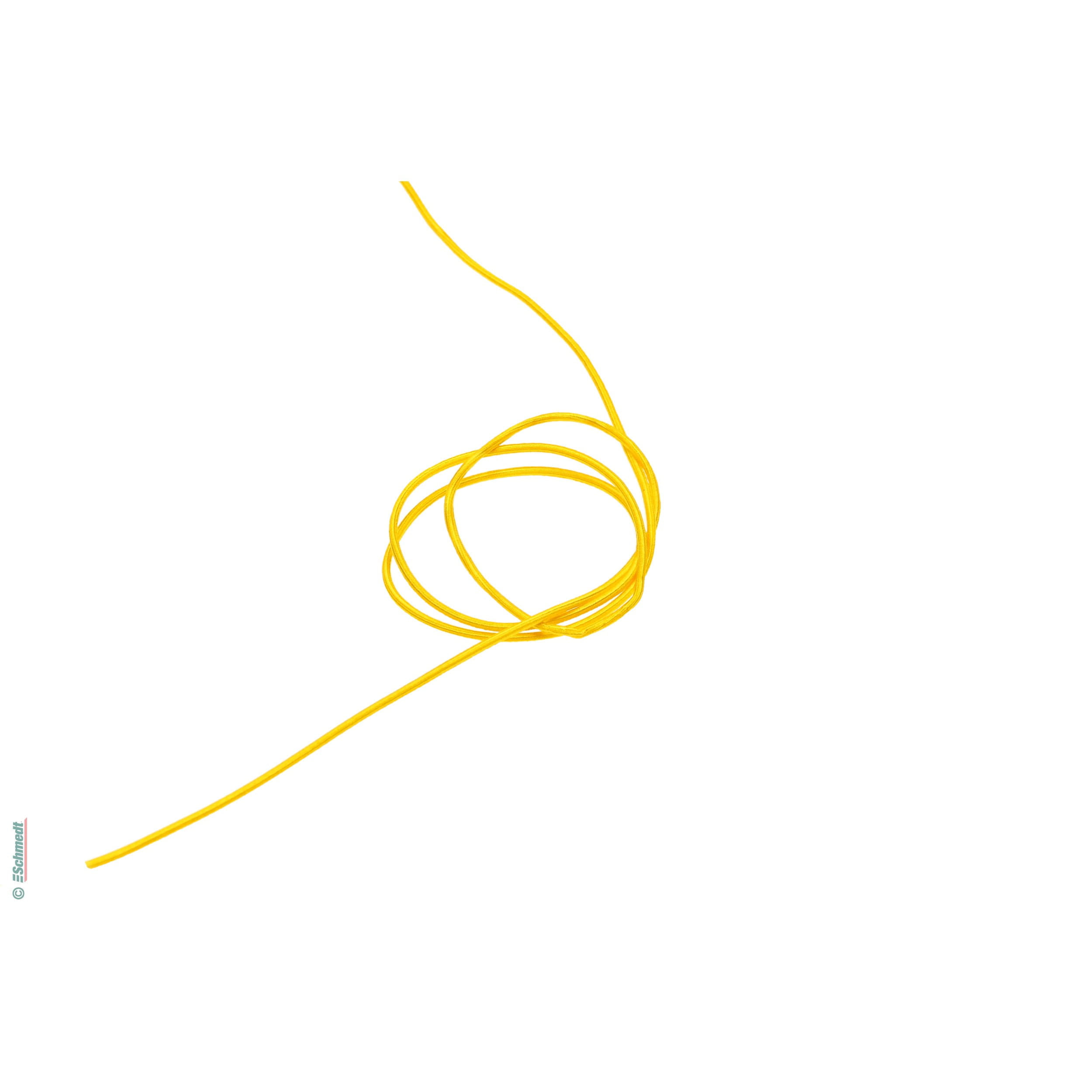 Cordon en caoutchouc élastique, rond | 1,8 mm d'épaisseur - Couleur 104 - jaune - Longueur de rouleau (en m) 100 - Peut aussi être équipée d...