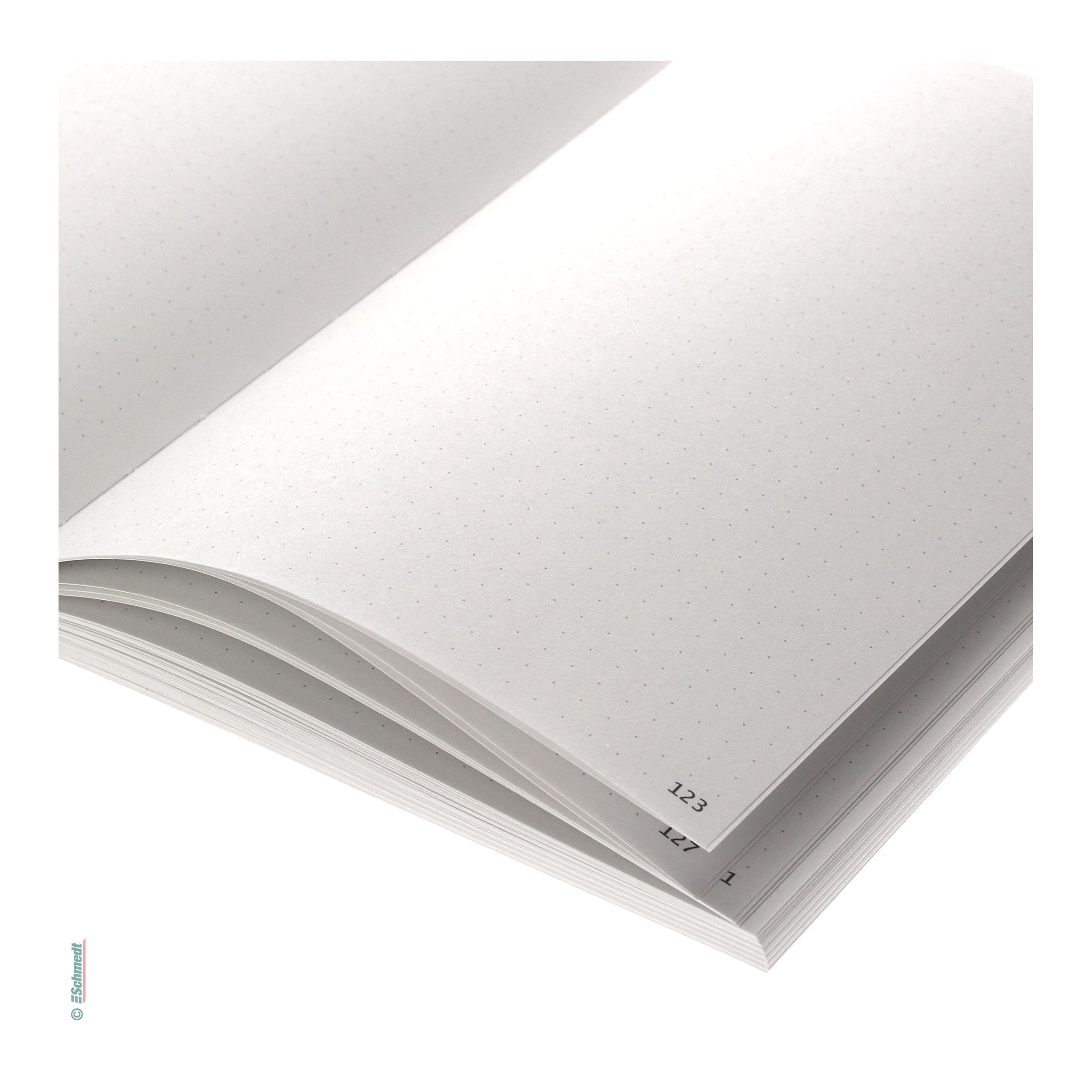 Book block blank for bullet journals - natural white, with 5 mm dot grid - Blank (empty) book block to make bullet journals, with which sche... - image-5