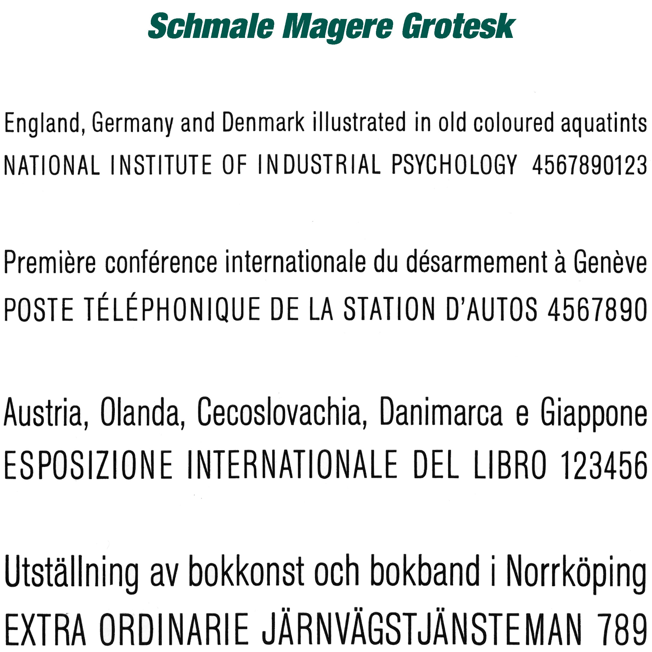 Haas typestyle Schmale Magere Grotesk - made of zinc-aluminium - to insert into a typeholder (manual of for blocking press) for hot-foil sta... - image-1
