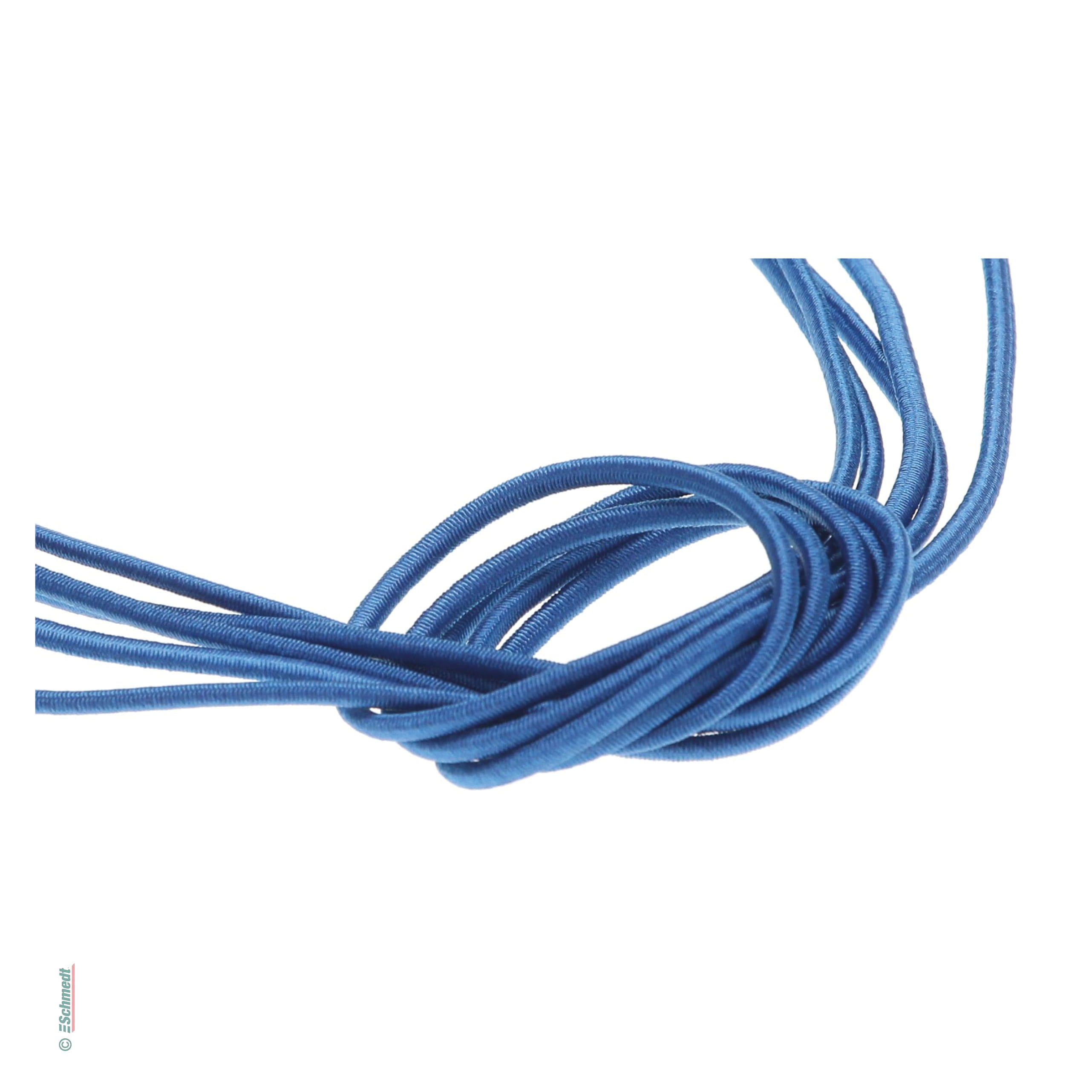 Ficelle élastique cramponnée comme anneau avec clip - Couleur 002 - bleu foncé - pour relier ou fermer chemises, cartes de menu, cartes d'in...