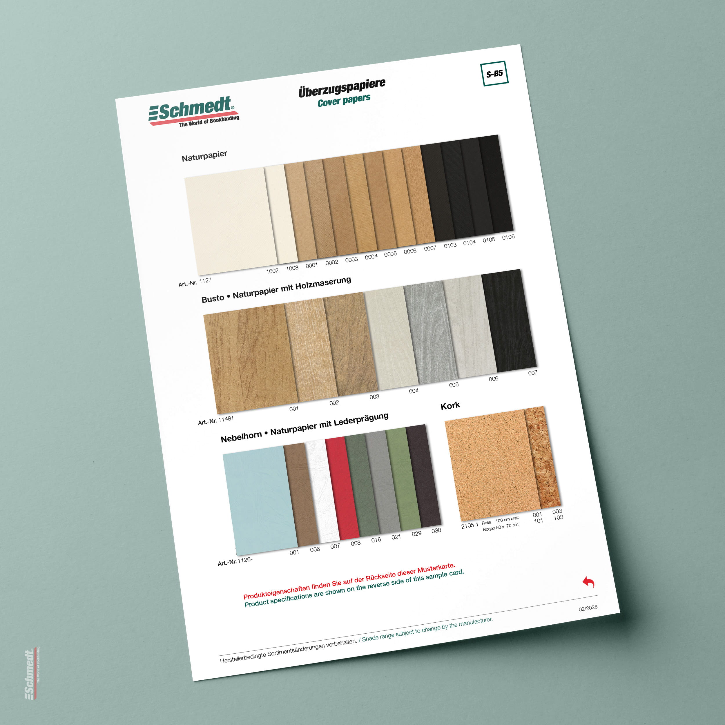 Samples card Natural papers - Type S-B5 Cover paper 5/5 - ... - image-1