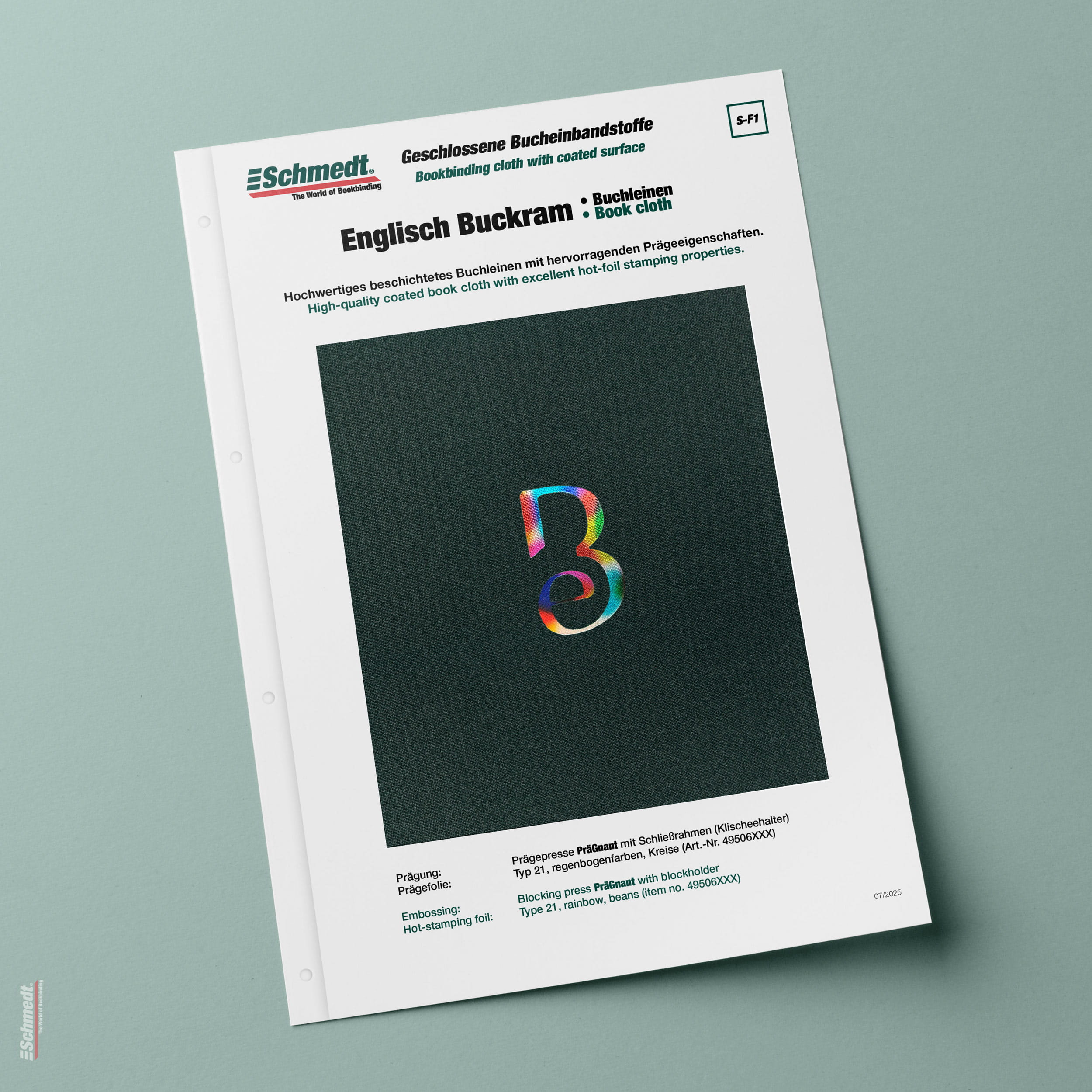 Sample card Englisch Buckram - Binding cloth with coated surface... - image-3