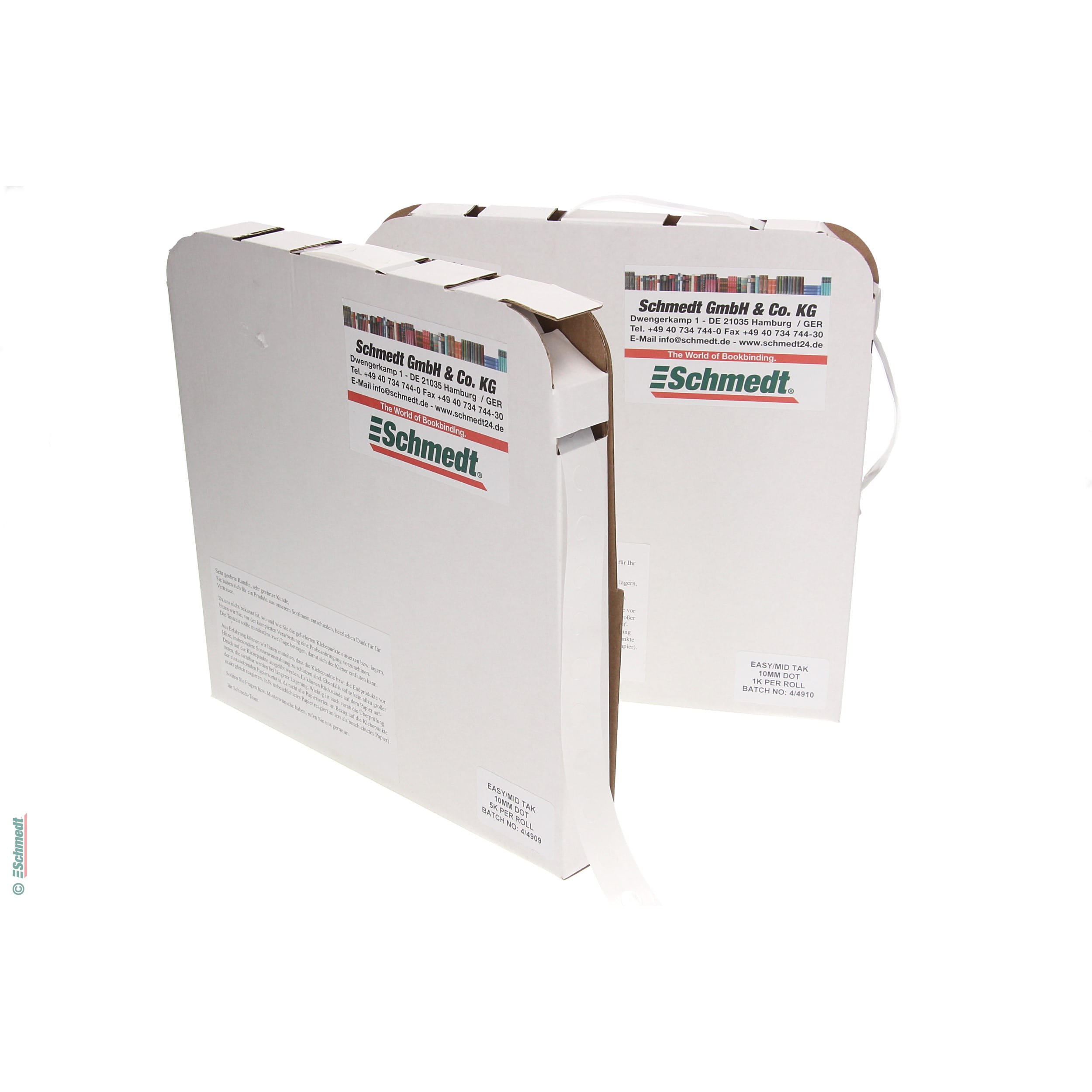 PräFix Glue Dots - double-sided adhesive dots - Adhesion LOW - Contents Roll of 1000 pcs - Version in dispenser box - for closing of boxes, ...