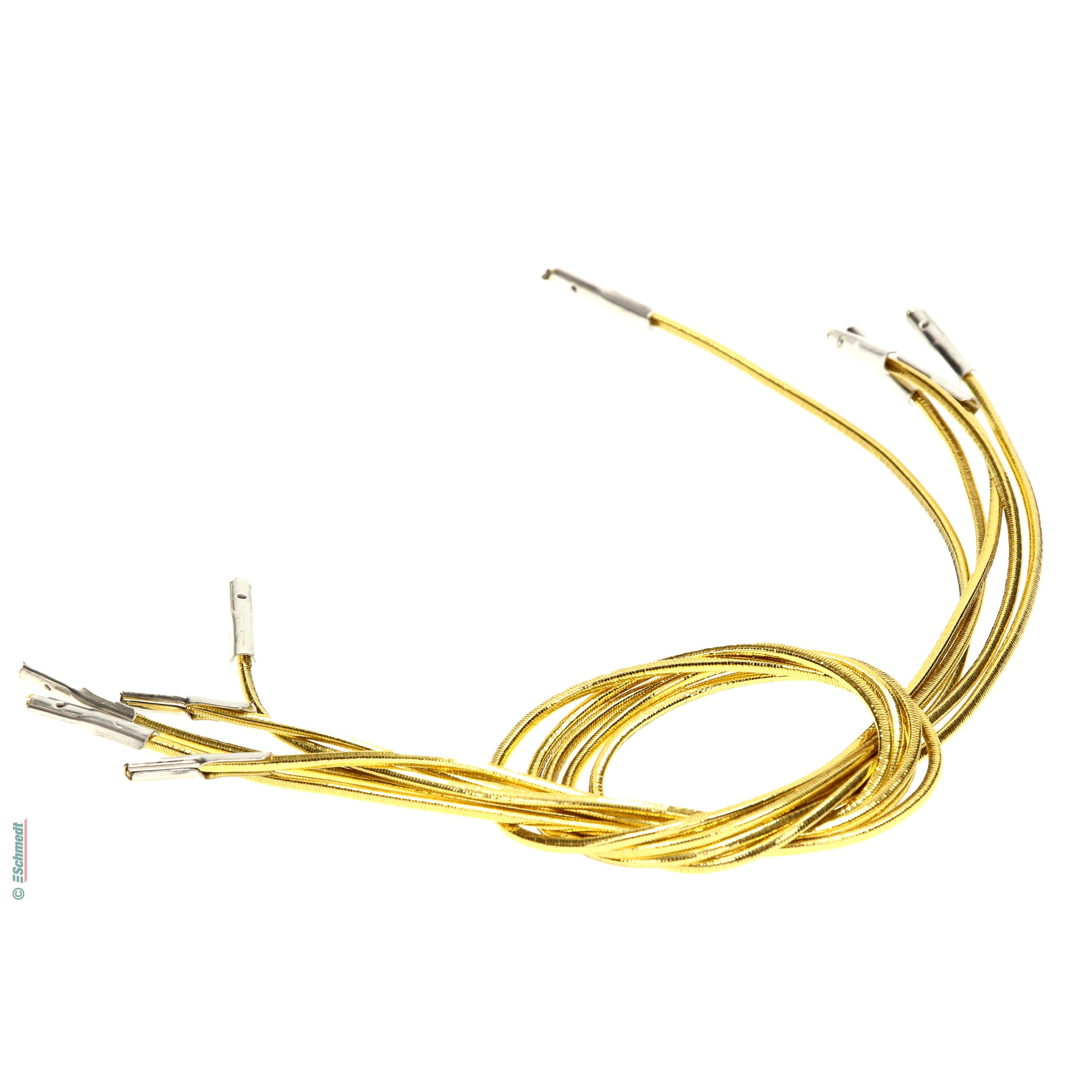 Ficelle élastique avec goupilles métalliques - Couleur 201 - or métallique - pour fermer livres, agendas, chemises, , classeurs, menus, etc....