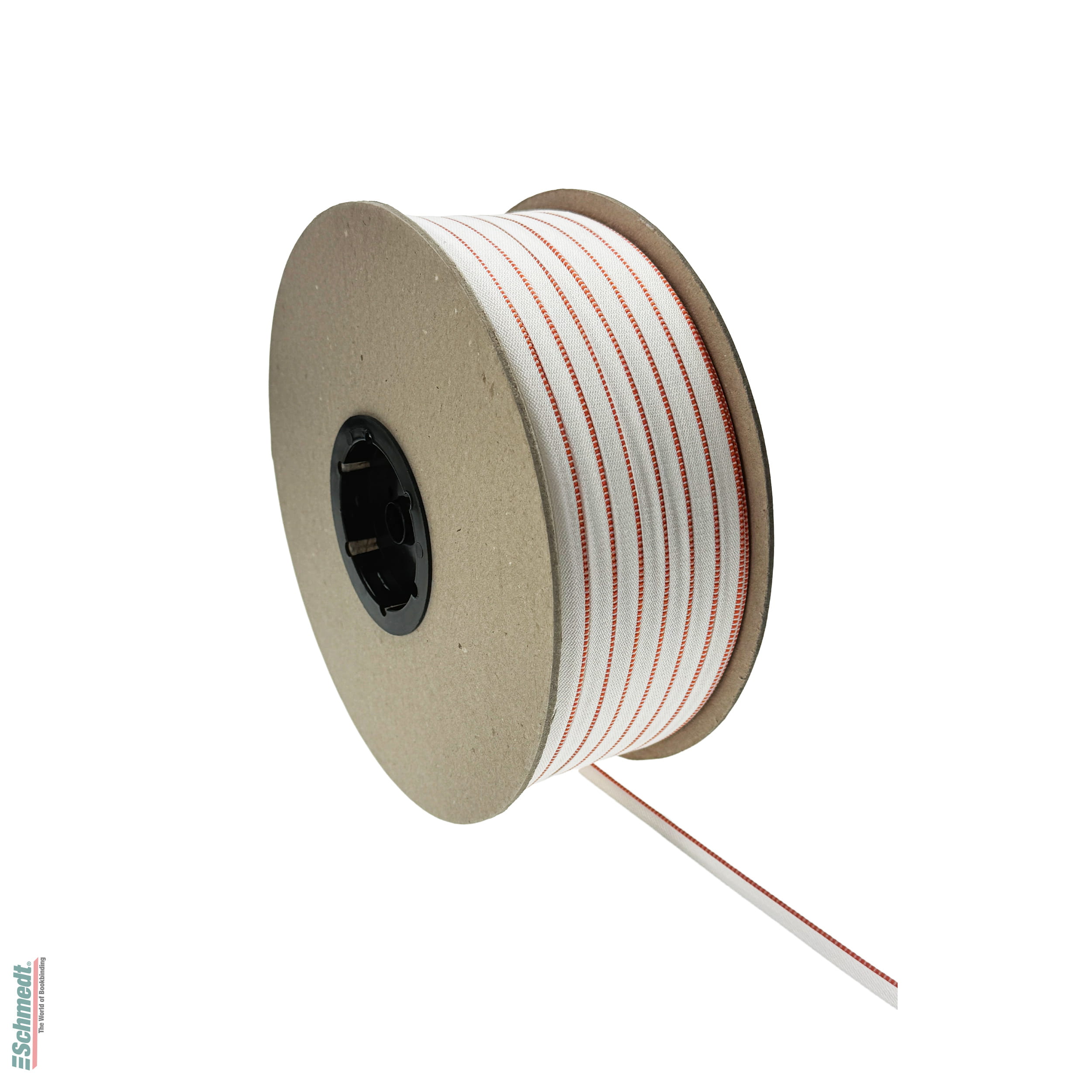 Kapitalband - Premiumqualität - Farbe A31 - orange/weiß - Rollenlänge (in m) 500 - Farbiges Band, auch Kopfband genannt, das bei Hardcover-B... - Bild-1
