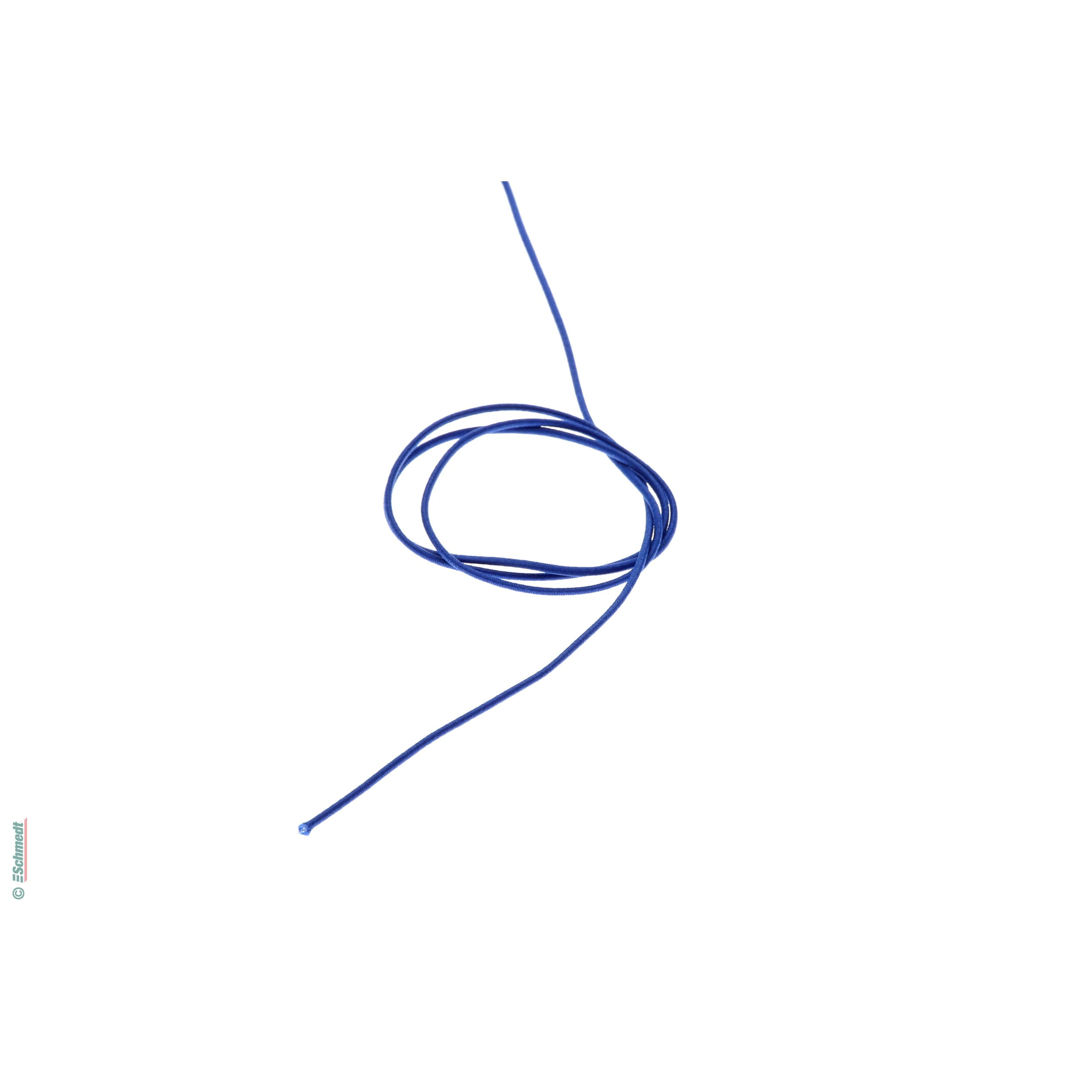 Cordon en caoutchouc élastique, rond | 1,8 mm d'épaisseur - Couleur 116 - bleu moyen - Longueur de rouleau (en m) 500 - Peut aussi être équi...