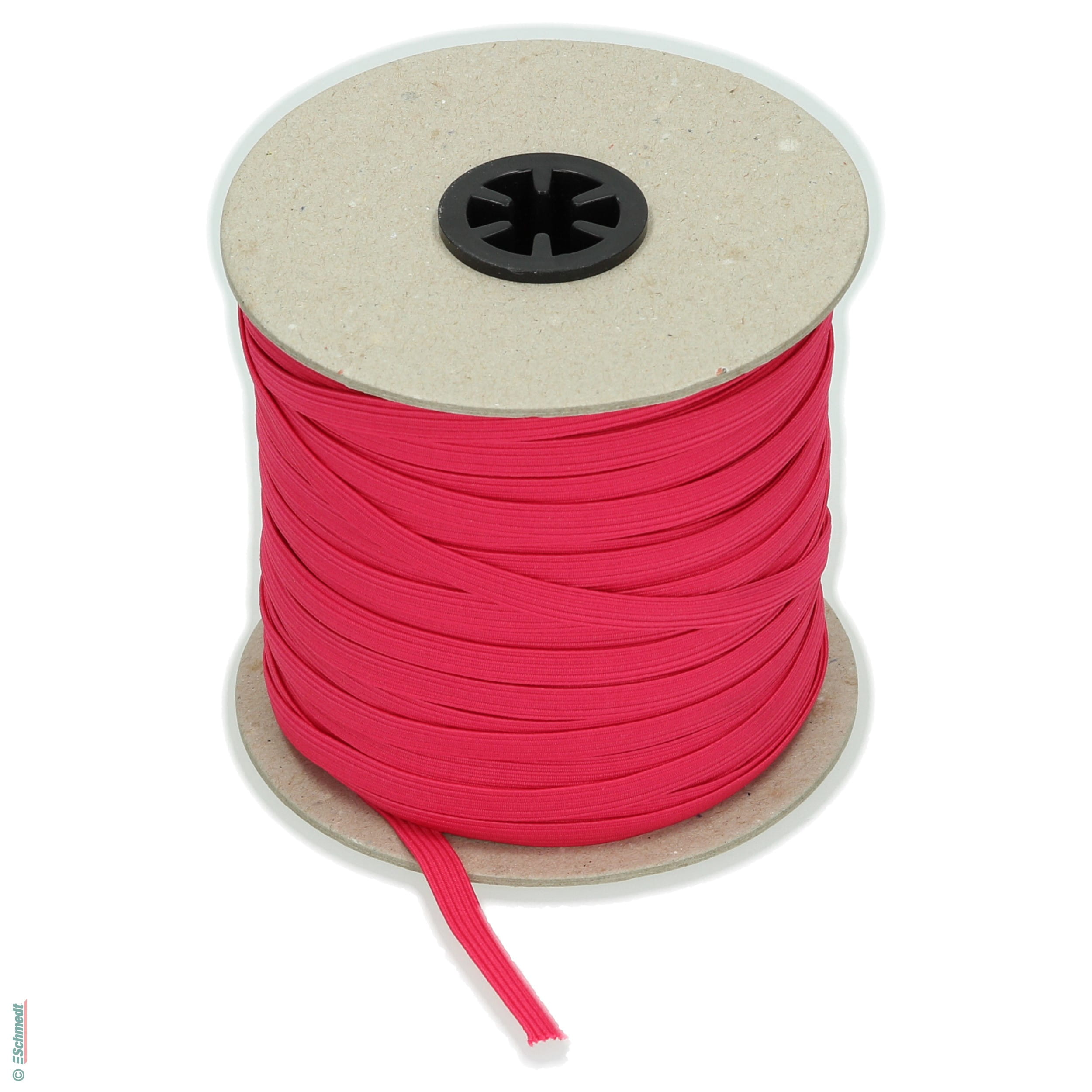 Ruban plat en caoutchouc, élastique • env. 7 mm de large - Couleur 010 - magenta - Longueur des rlx (en m) 100 - Peut aussi être équipée de ...