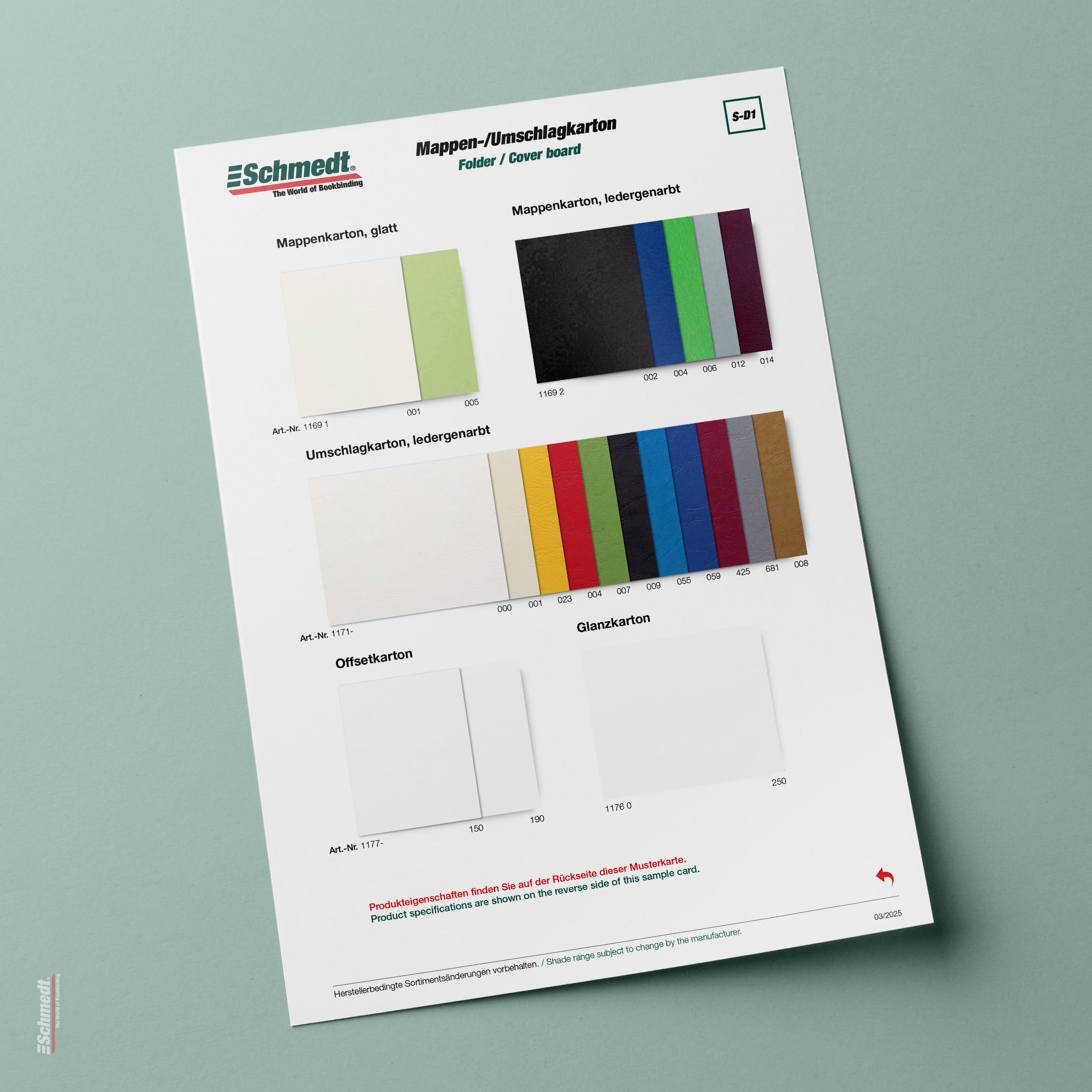 Sample card Folder and cover board - Type S-D1 Cardboard 1/3 - incl. offset and gloss board... - image-1