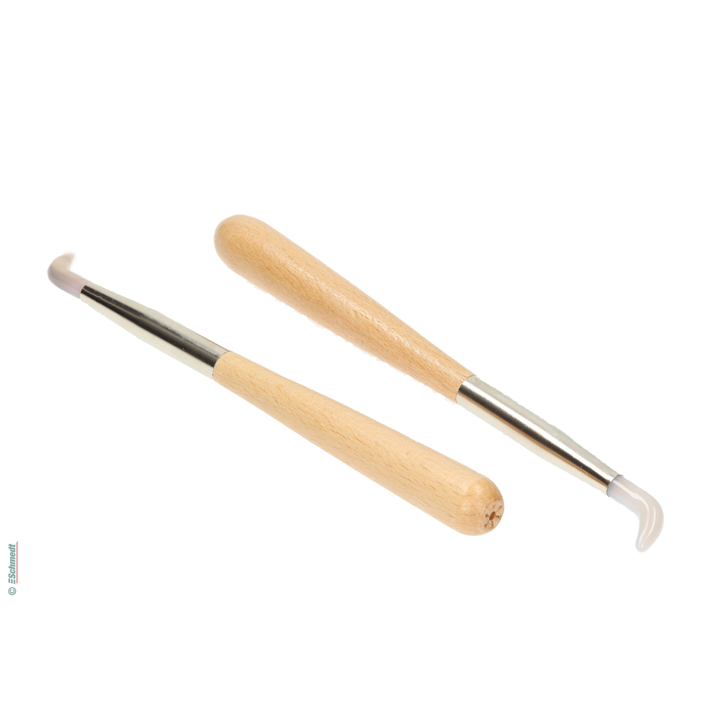 Ensemble De 6 Brunisseurs En Agate - Outils De Polissage Pour Or, Argent, Métaux - Poignée Bambou/fer, 23 Cm