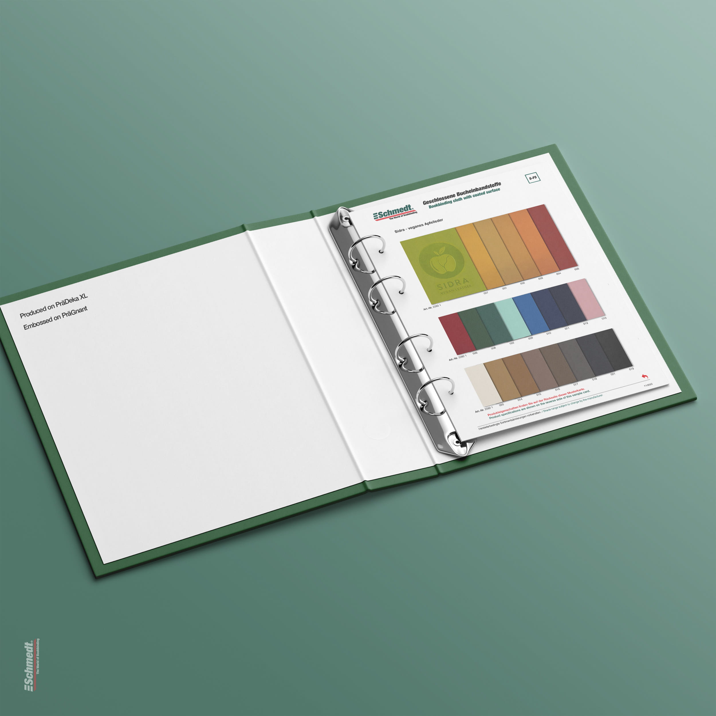 Sample card Sidra Apple leather - Type S-F5 Binding cloth with coated surface... - image-1