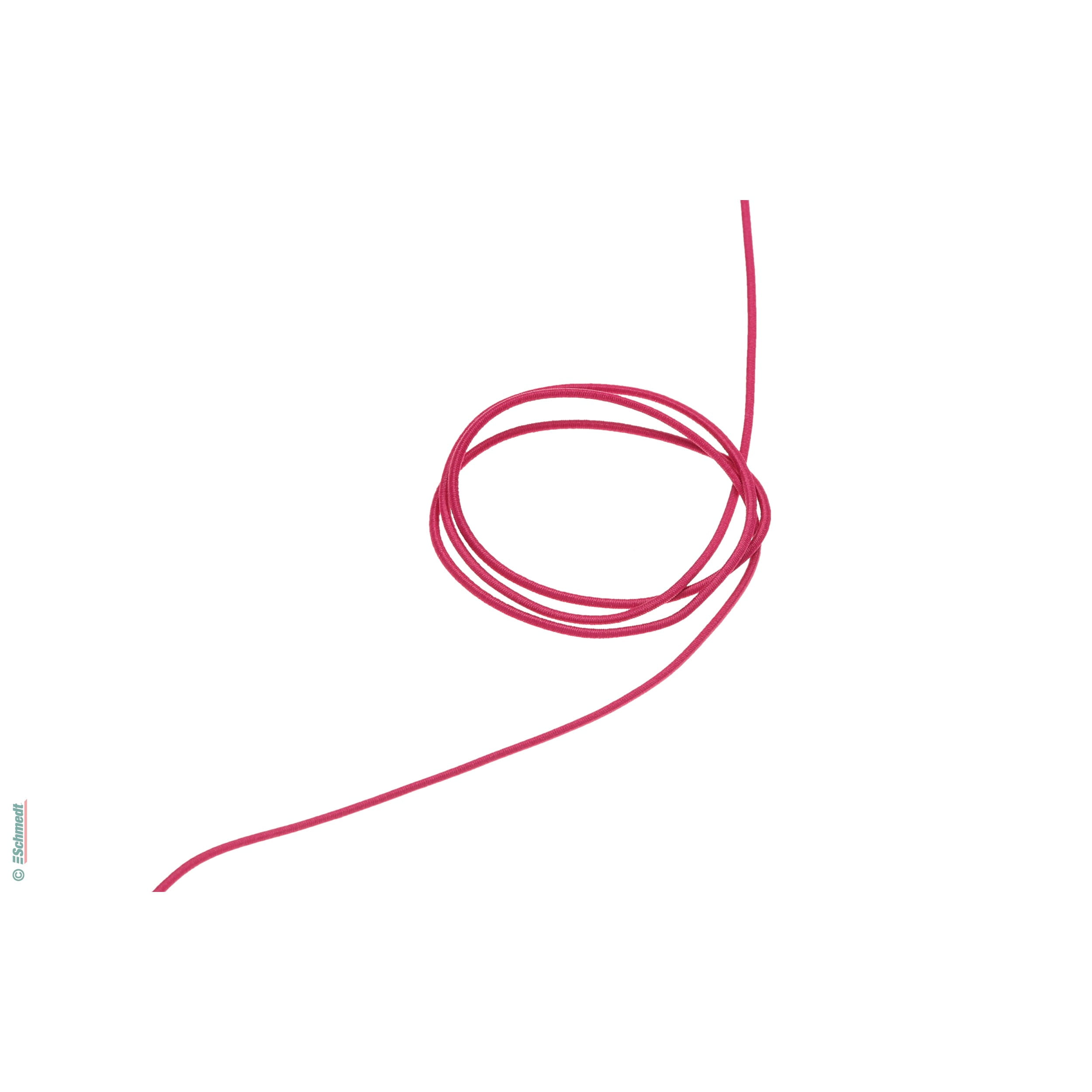 Cordon en caoutchouc élastique, rond | 1,8 mm d'épaisseur - Couleur 113 - magenta - Longueur de rouleau (en m) 500 - Peut aussi être équipée...