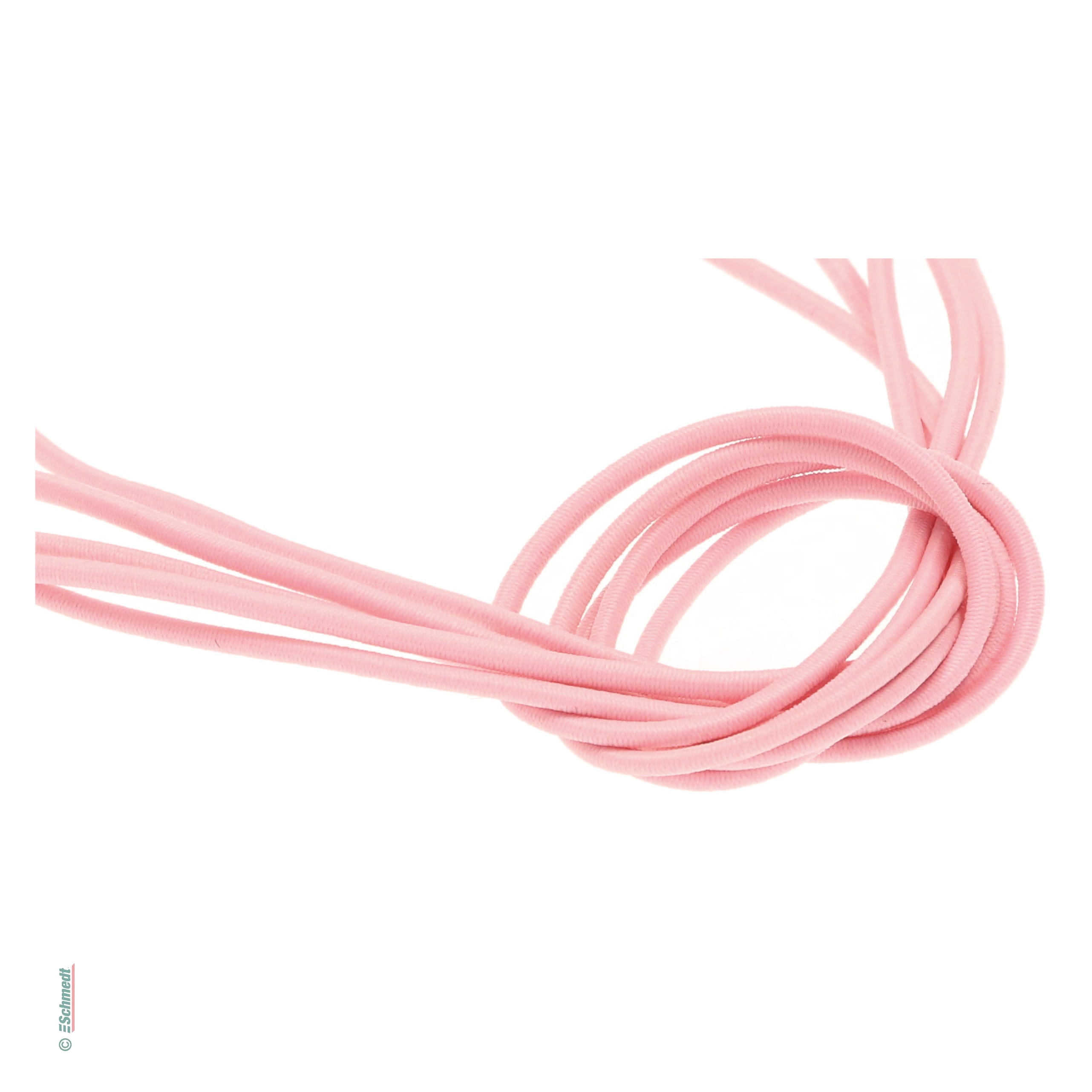 Ficelle élastique cramponnée comme anneau avec clip - Couleur 013 - rose - pour relier ou fermer chemises, cartes de menu, cartes d'invitati...