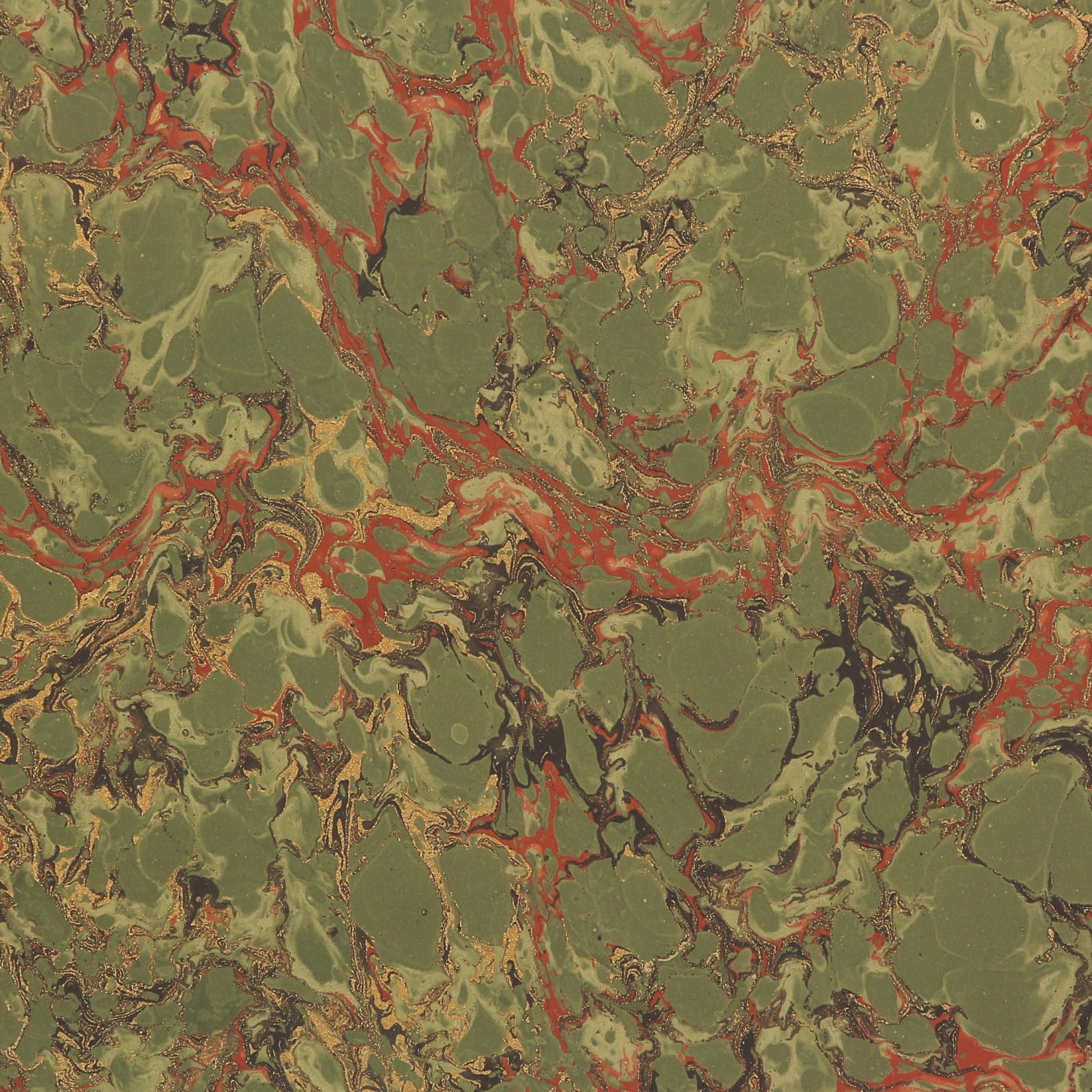 French marbled paper - Colour 014 - light green - for book covers, boxes or crafts...