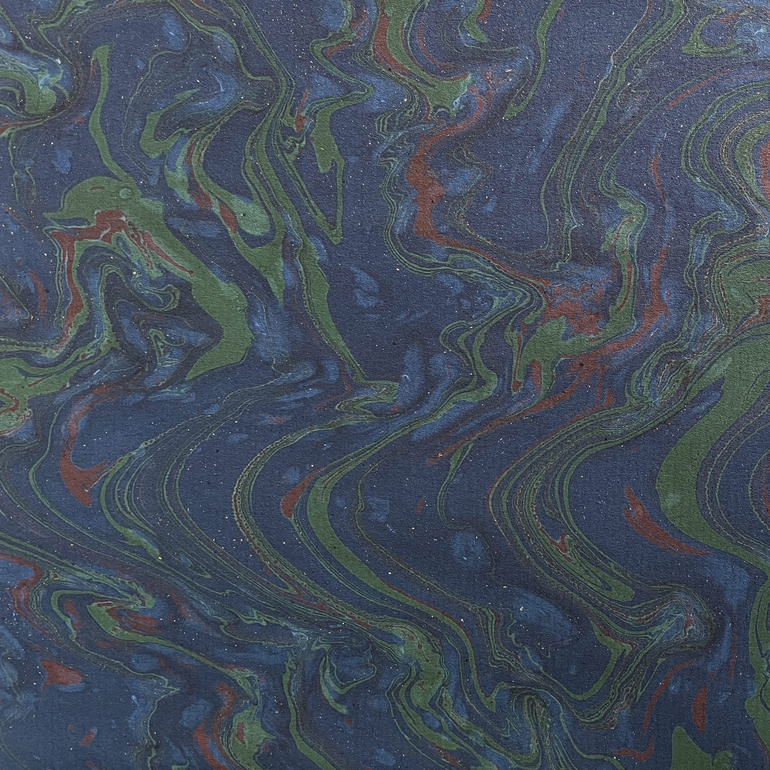 Papier marbré français véritable - Couleur 072 - bleu foncé - Format 65 x 50 cm (ST)... - image-1