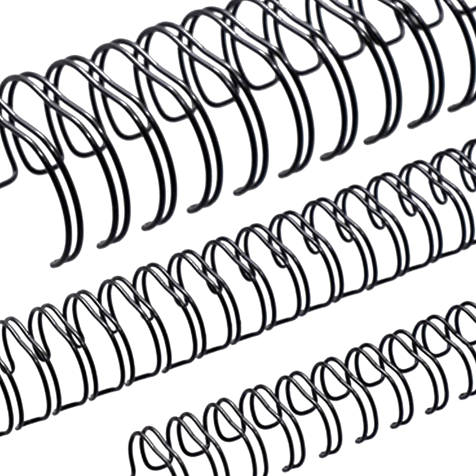 Wire comb bindings - 2:1 pitch - Diameter (in mm) 8.0 (5/16") - Colour black - to be processed in wire-comb binding machines (Wire-O binding...