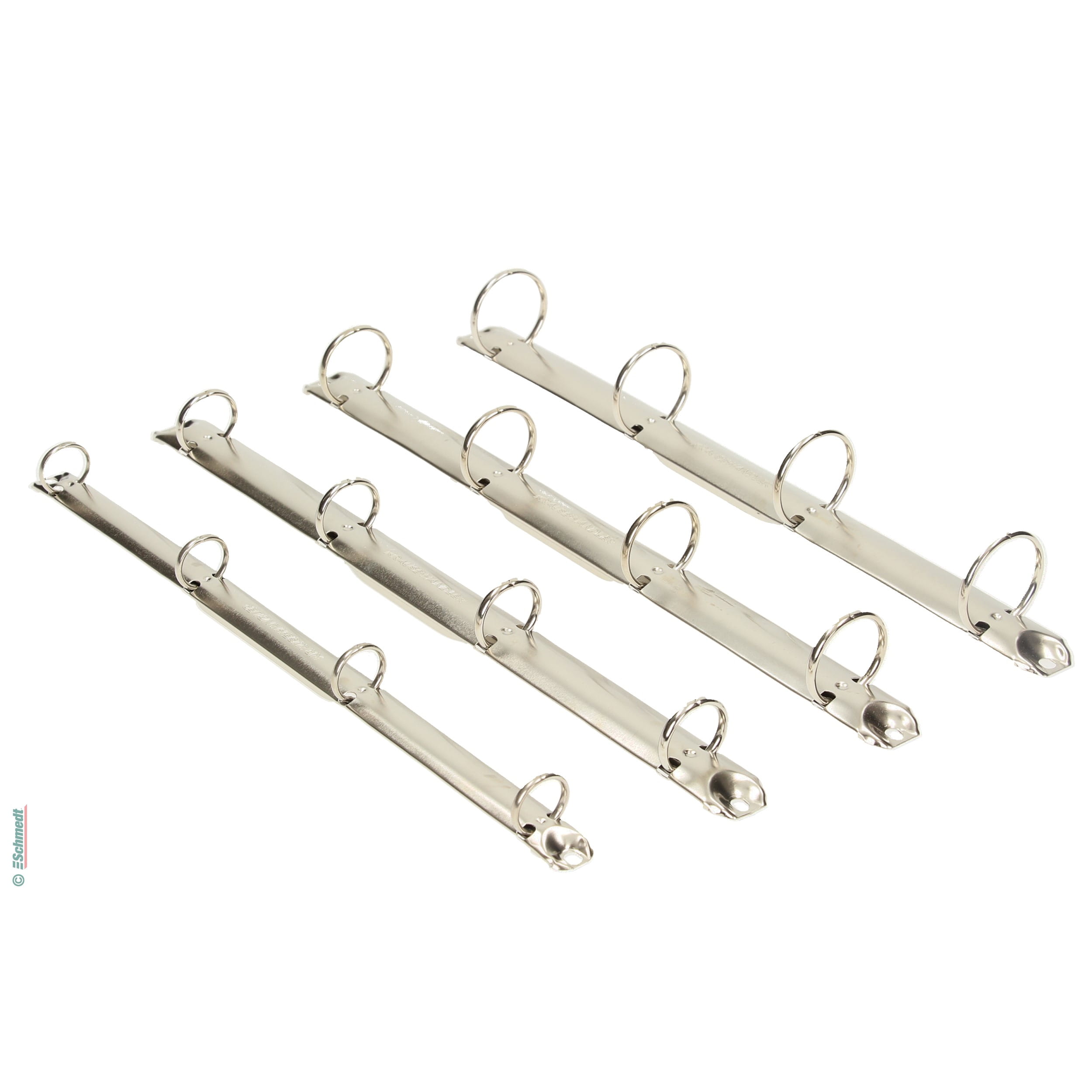 Ringmechanik mit 4 Ringen Standard XR - für Lochabstand 80 - 80 - 80 mm, Schienenversion - Mechanik für die Herstellung von Ringbüchern und ... - Bild-1