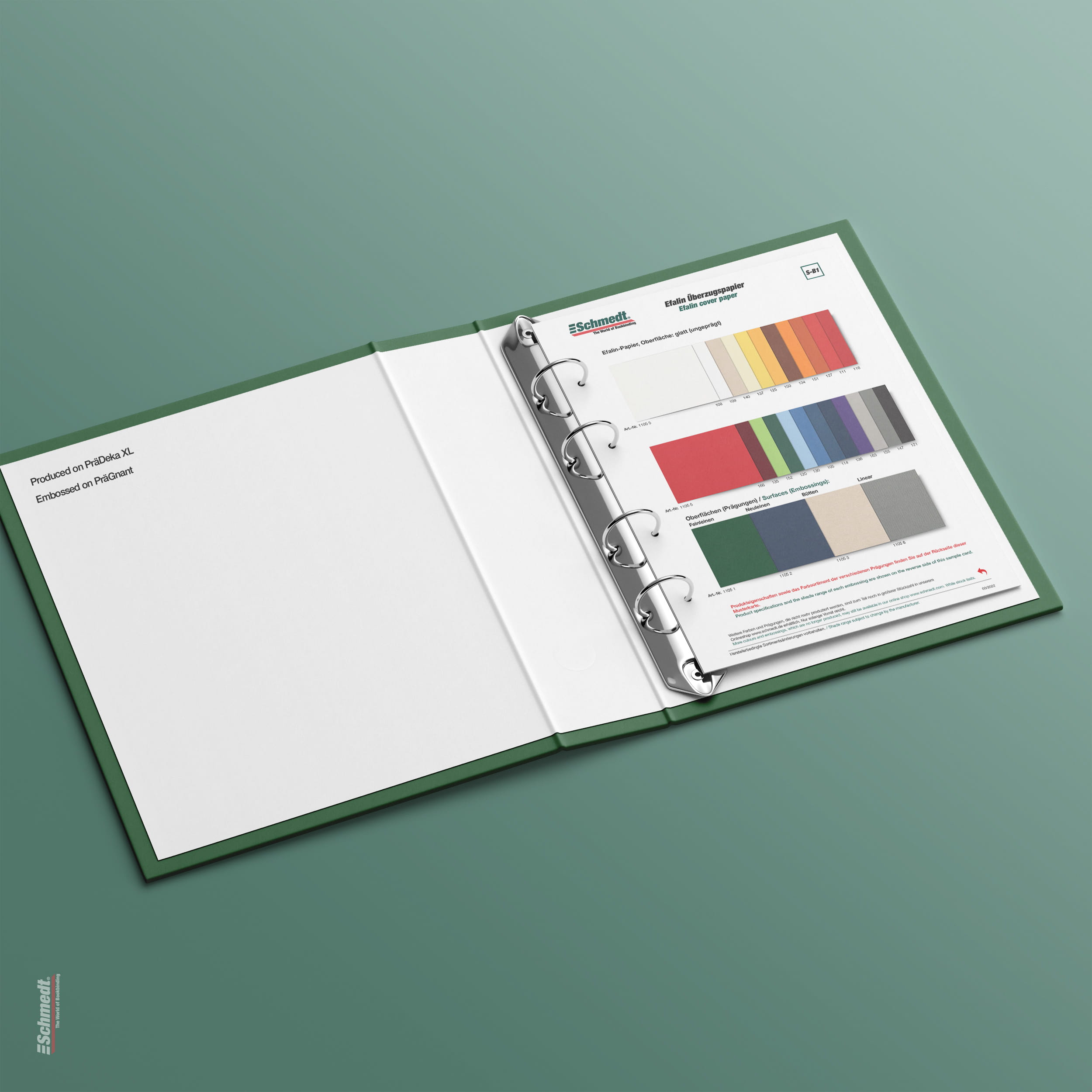 Samples card Efalin Paper - Type S-B1 Cover paper 1/4 - ... - image-1