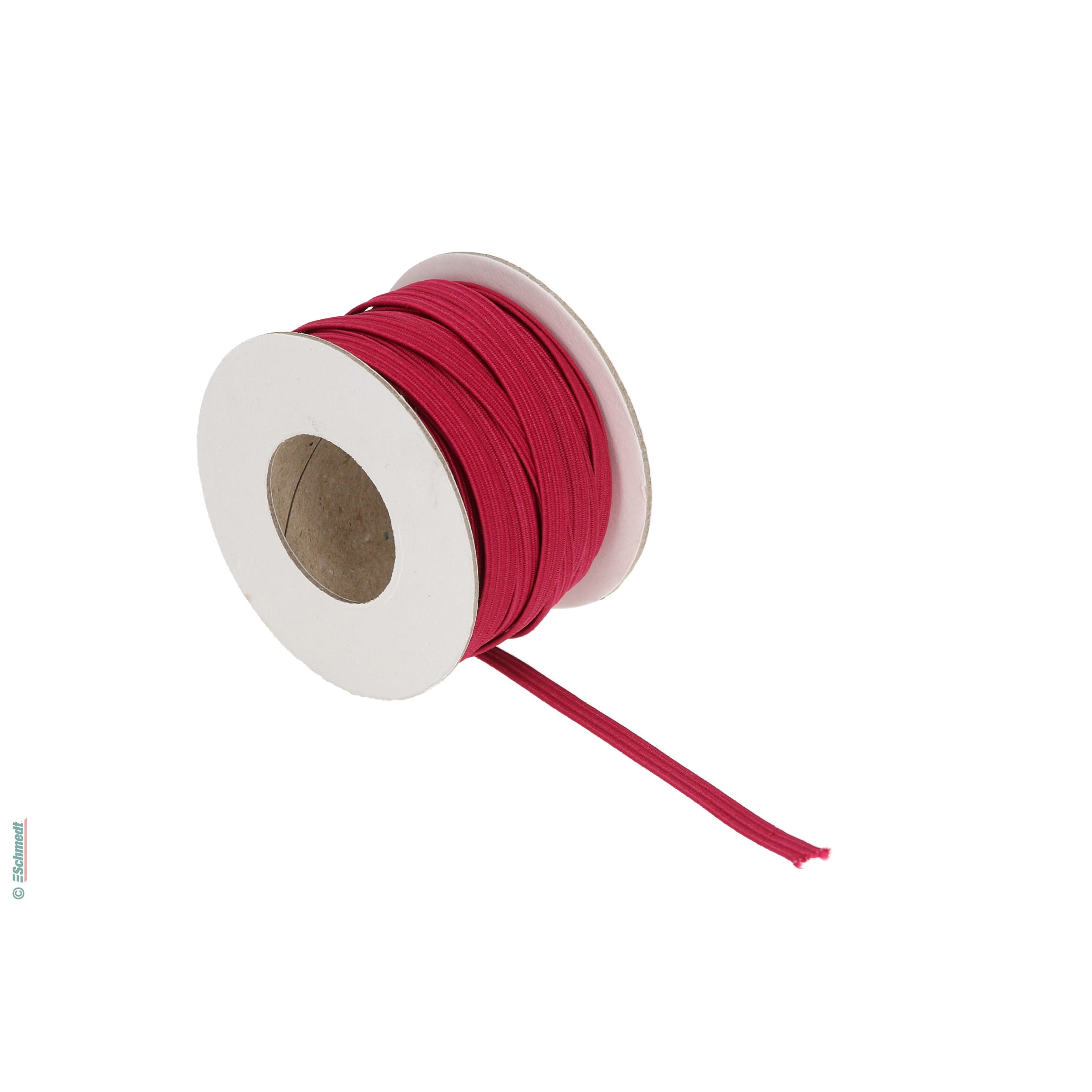 Ruban plat en caoutchouc, élastique • env. 5,5 mm de large - Couleur 010 - magenta - Longueur des rlx (en m) 100 - Peut aussi être équipée d... - image-1