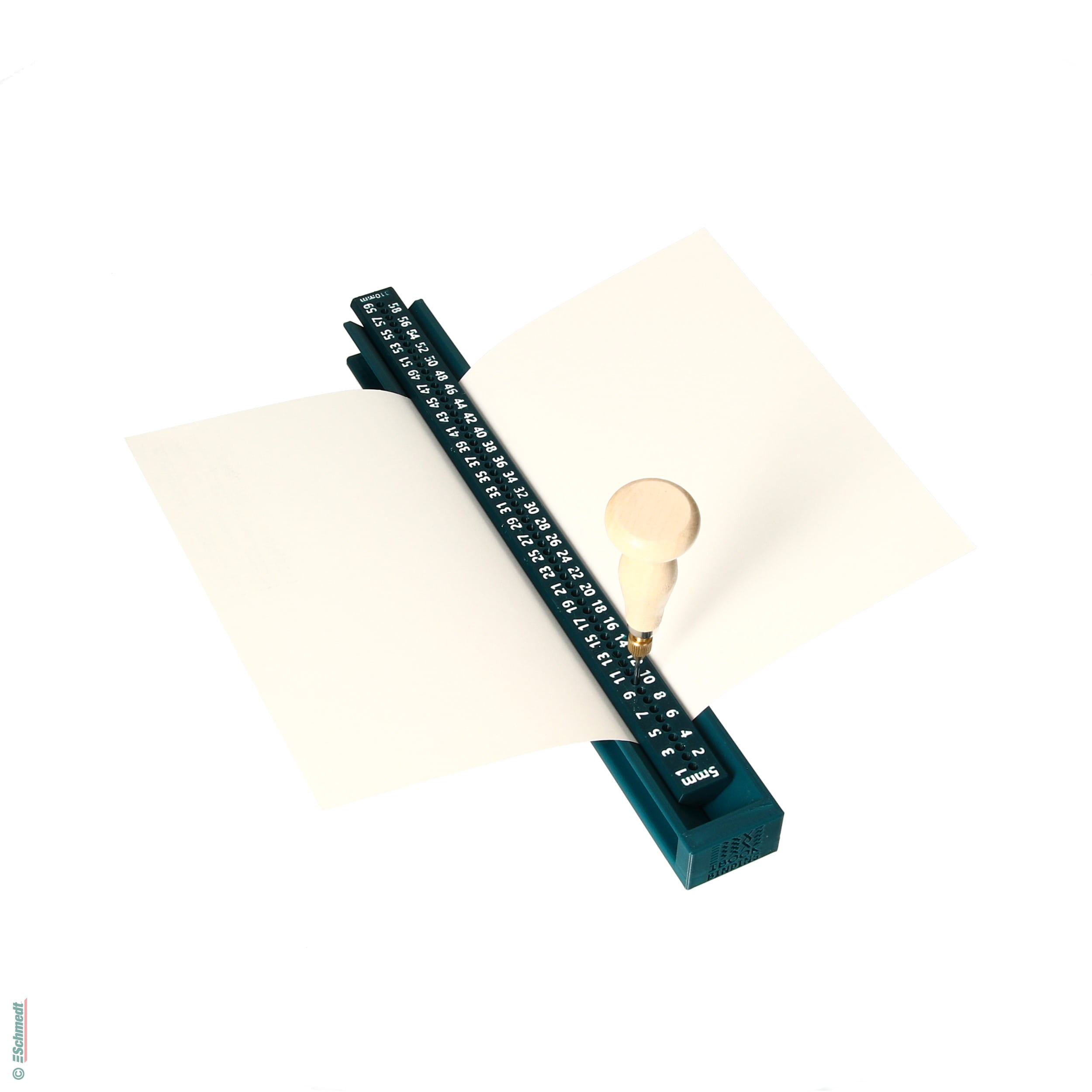 Vorstech-Schiene "Standard" - Länge (in mm) 310 - zum einfachen und gleichmäßigen Vorstechen von Papierlagen vor der Handheftung.... - Bild-1