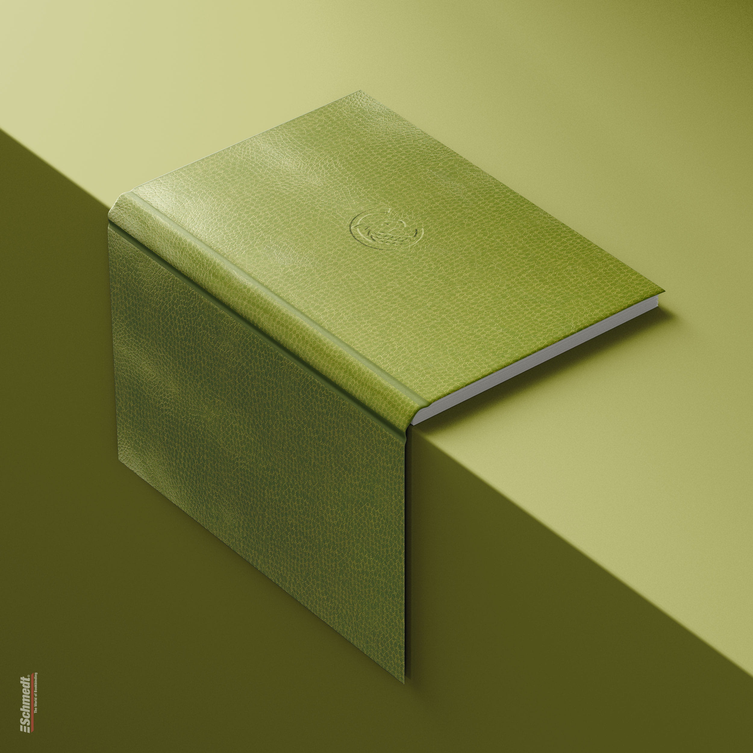 Chimera • Faux leather paper - Colour 035 - apple green - cover paper for books, files, folders, boxes, cases, packagings etc.... - image-1