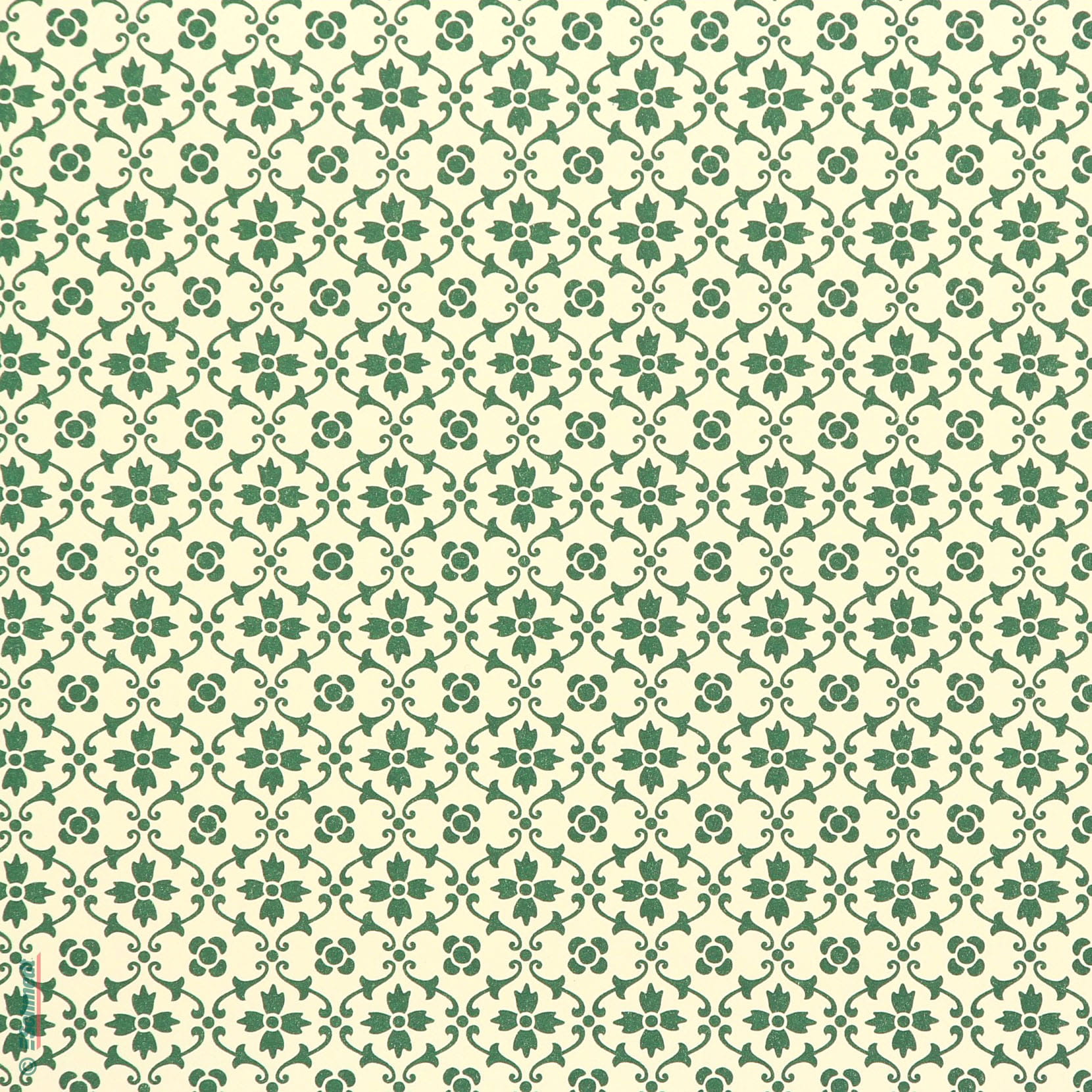 474-Royales Blumenmuster grün