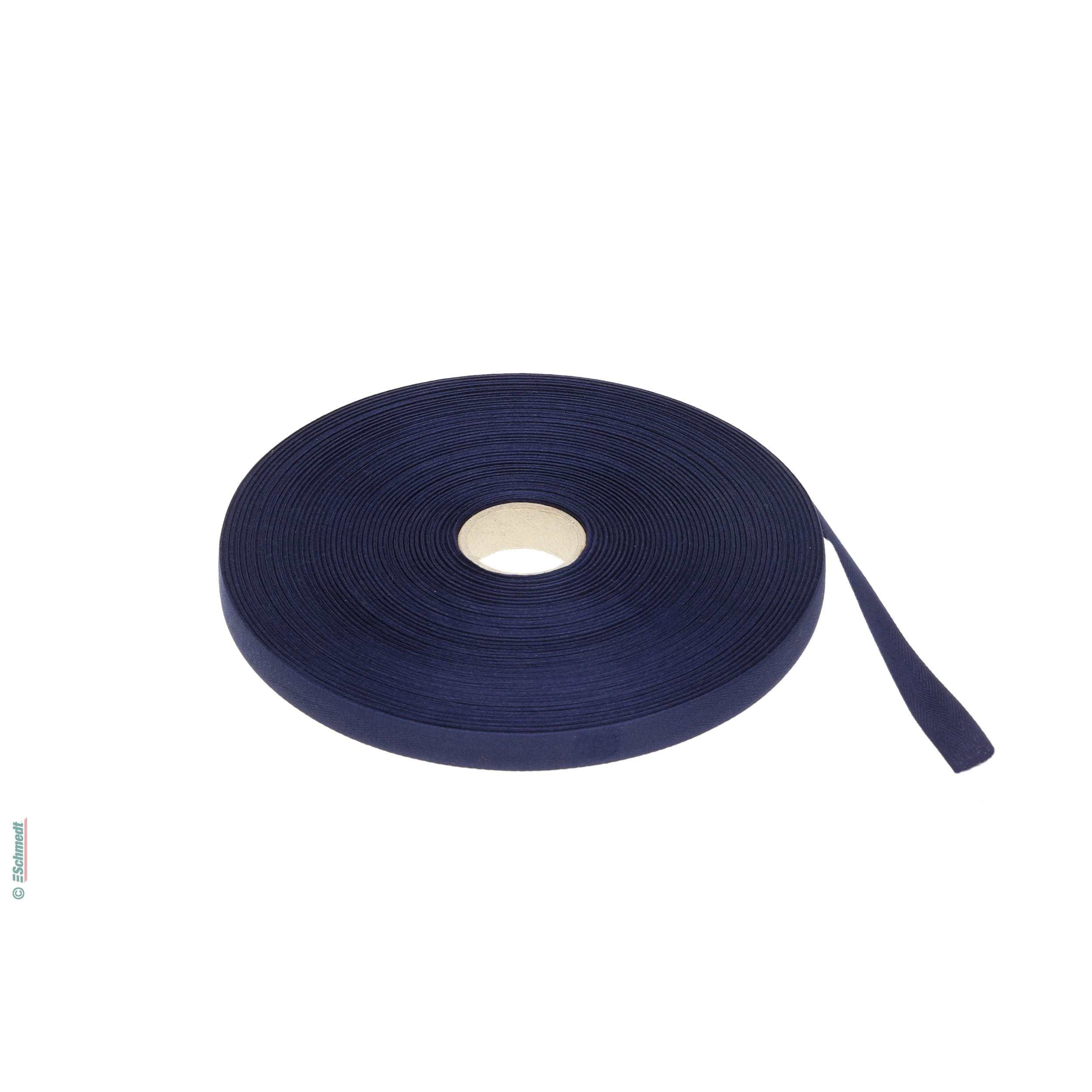 Mappenband - Spitzenqualität - Farbe dunkelblau - Breite (in mm) 15 - Hochwertiges Baumwollband zum Verschließen von Mappen oder Büchern....