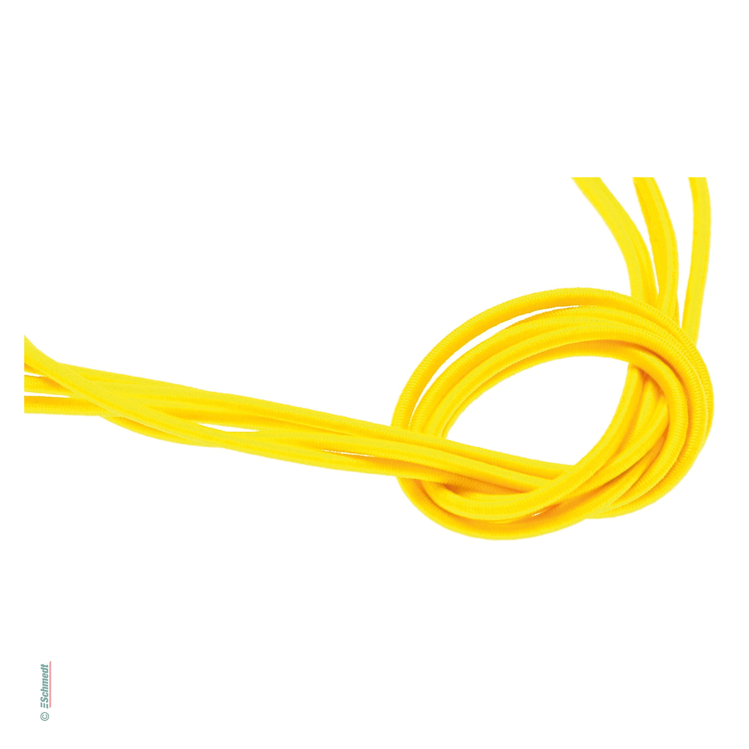 Ficelle élastique cramponnée comme anneau avec clip - Couleur 004 - jaune - pour relier ou fermer chemises, cartes de menu, cartes d'invitat...