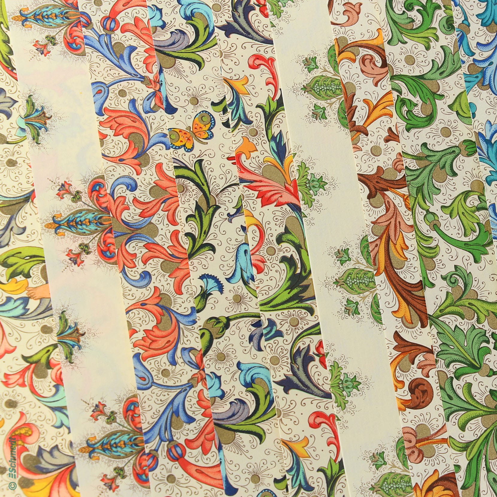 Florentiner-Papier, matt - Format: ca. 68  x 100 cm - Schmalbahn - italienisches Buntpapier als Bezugspapier für Bücher, Schachteln und Boxe...