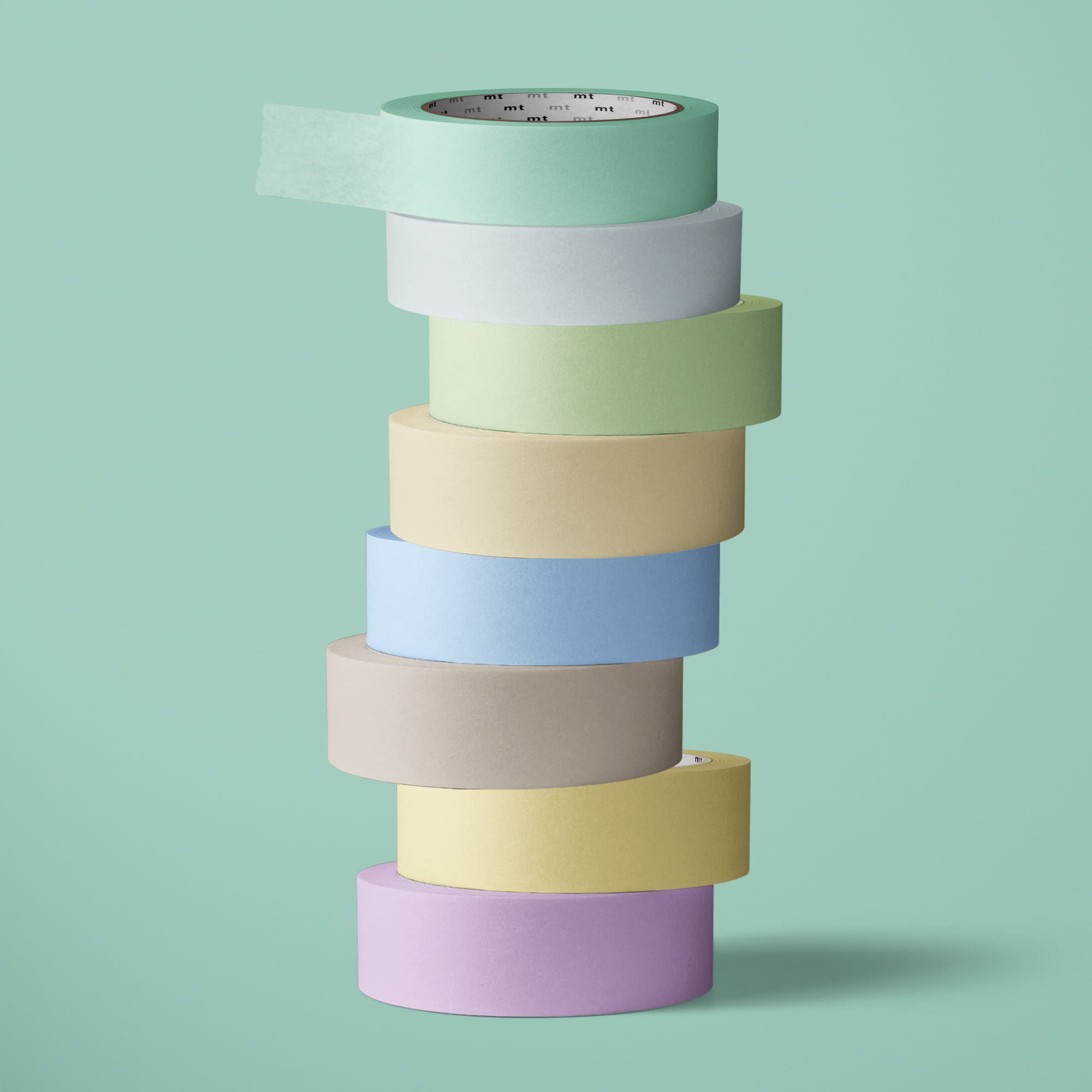 Washi Tape 15 mètres. Un été à vélo. Couleurs pastel et tendre.