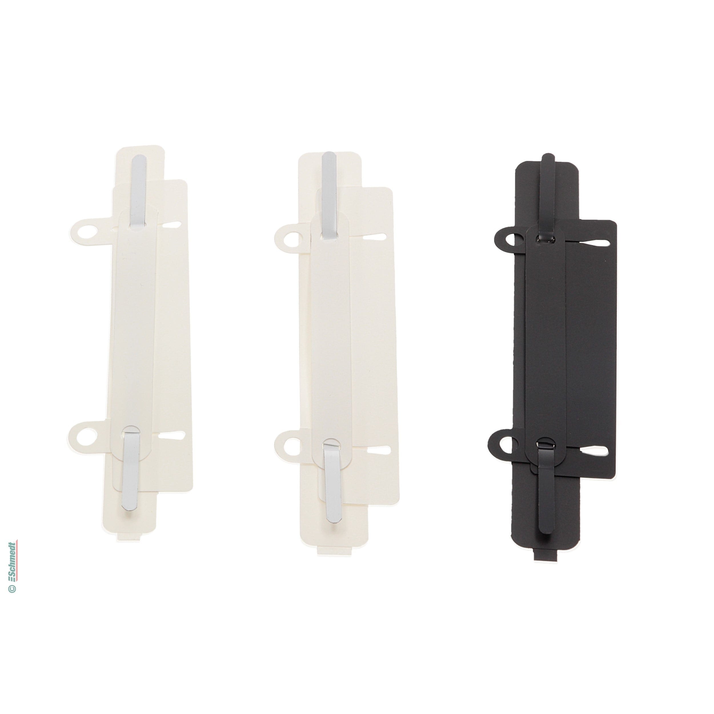 Filing mechanism, self-adhesive - Dimensions 150 x 16 mm (ground plate) - Colour white - Filing mechanisms to glue into presentation folders...