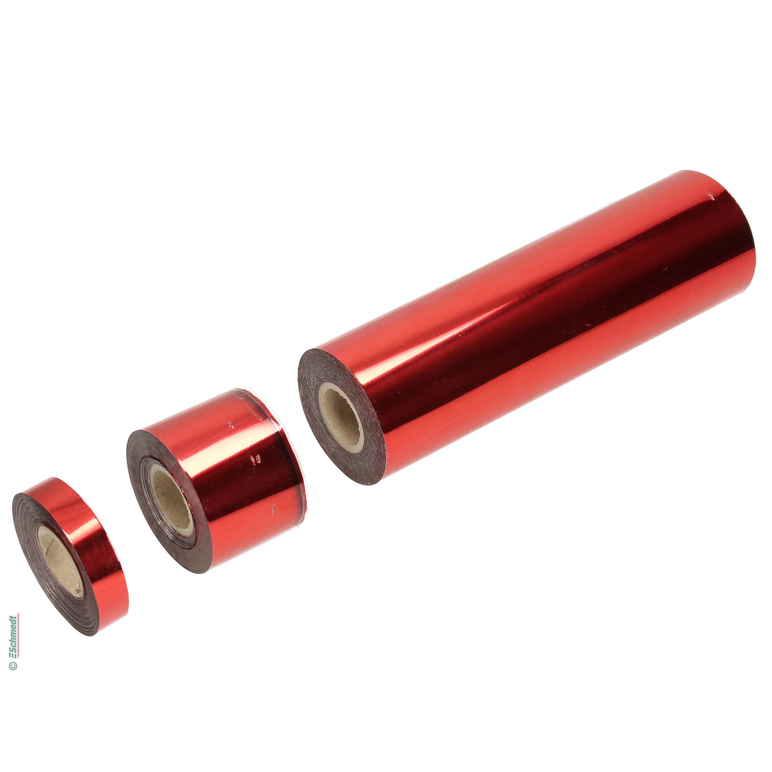 Hot-stamping foil Type 17 - metallic - Width (in mm) 75 - Colour red - Surface glossy - Allround foil, suitable for unprinted, printed and v...